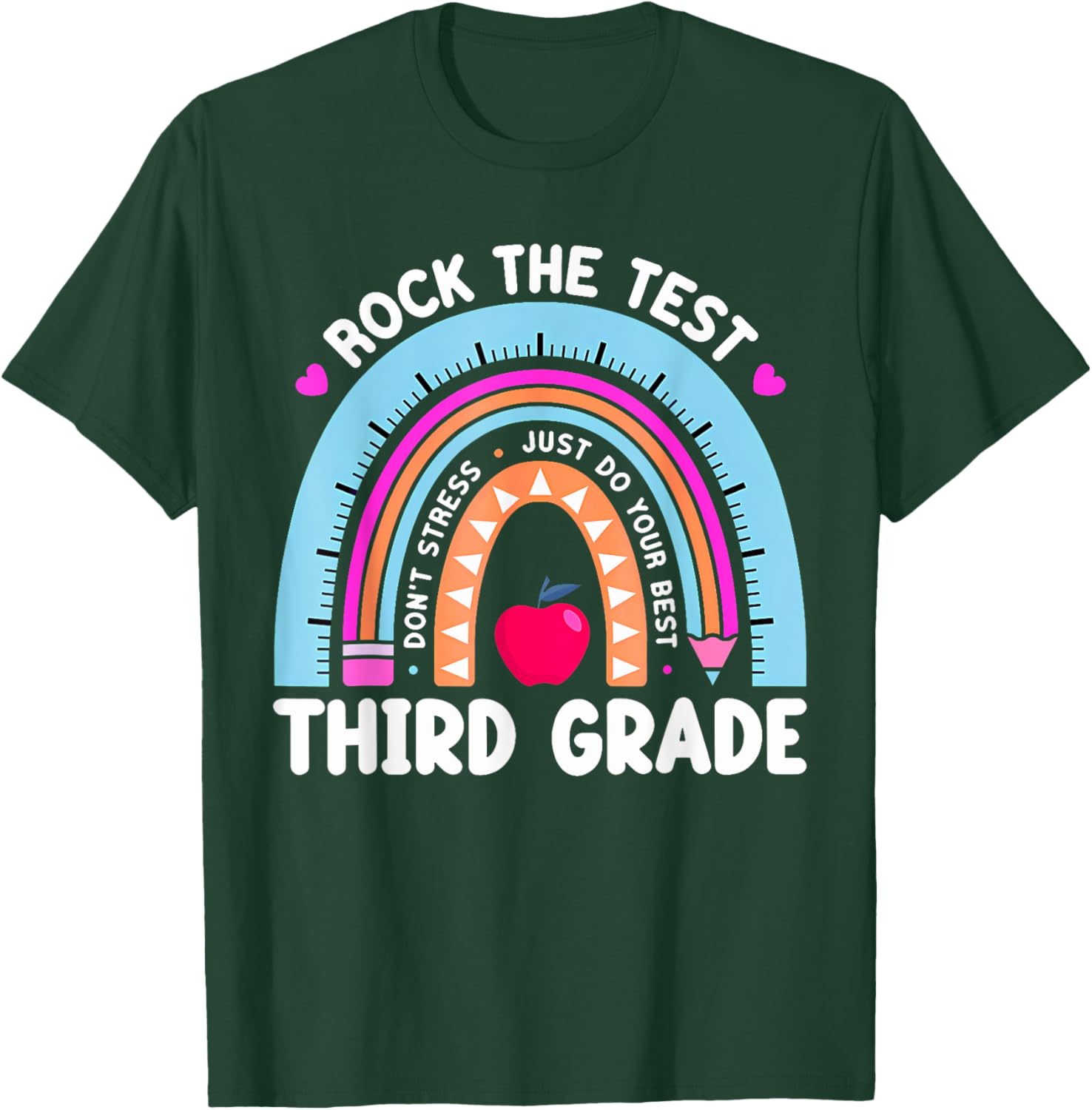 Rock The Test Day 3Rd Grade Teacher Third Grade Testing Day T-Shirt