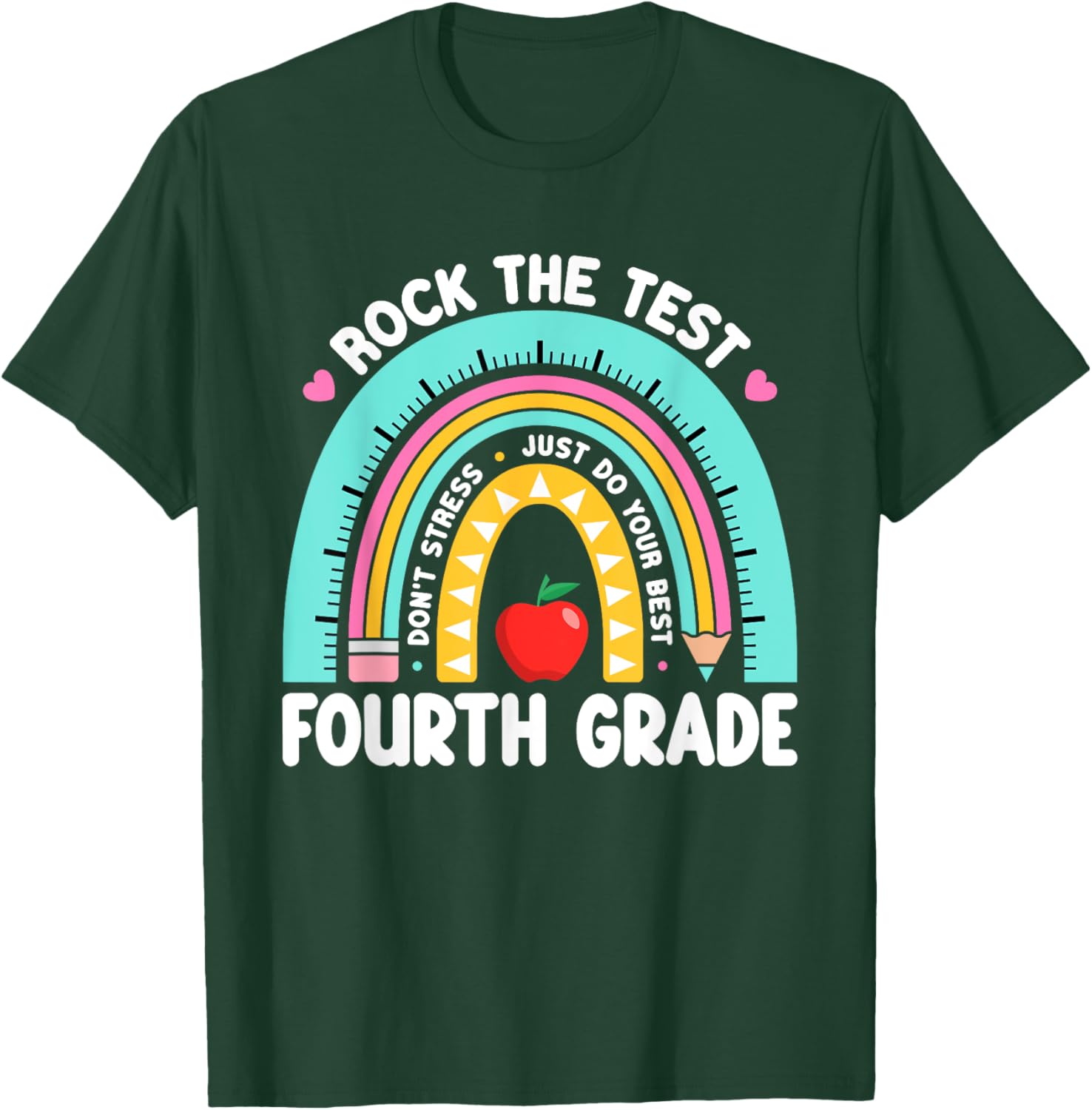 Rock The Test Day 4th Grade Teacher Fourth Grade Testing Day T-Shirt