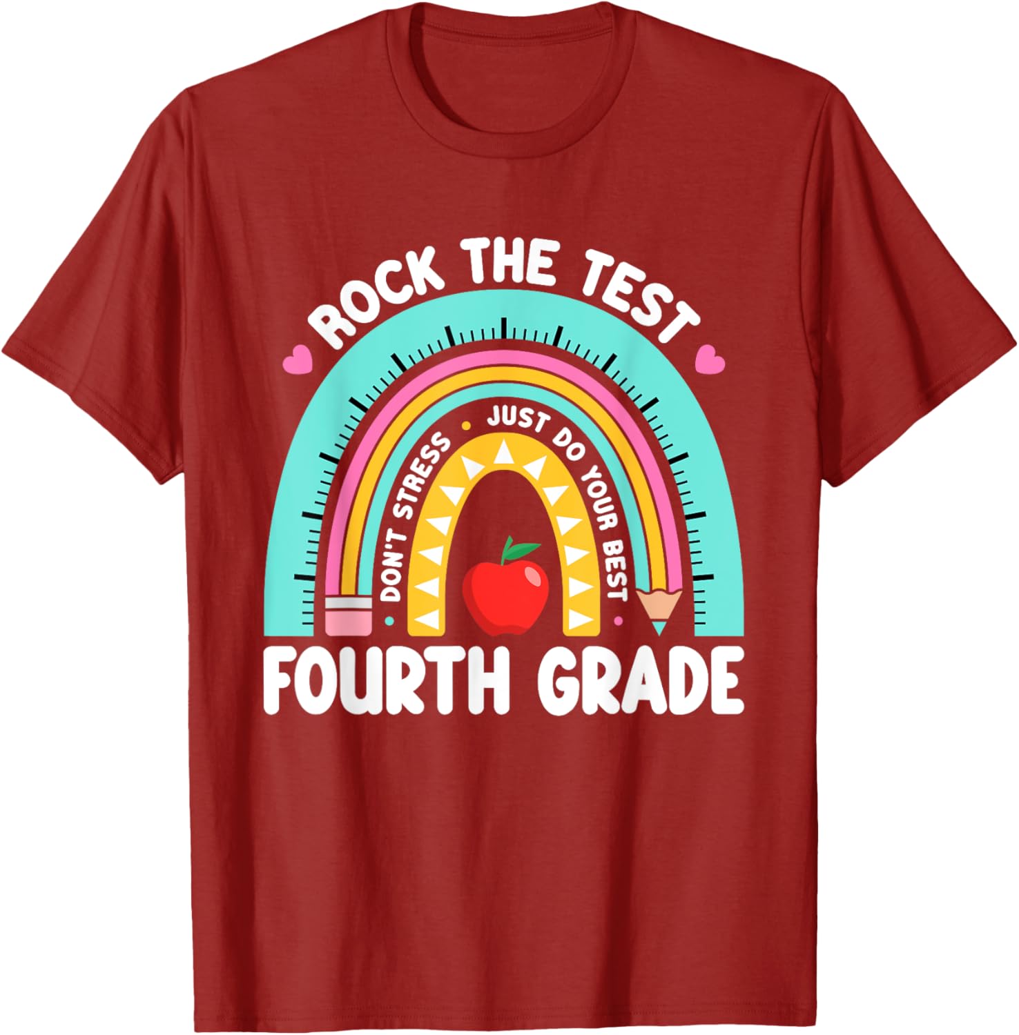 Rock The Test Day 4th Grade Teacher Fourth Grade Testing Day T-Shirt