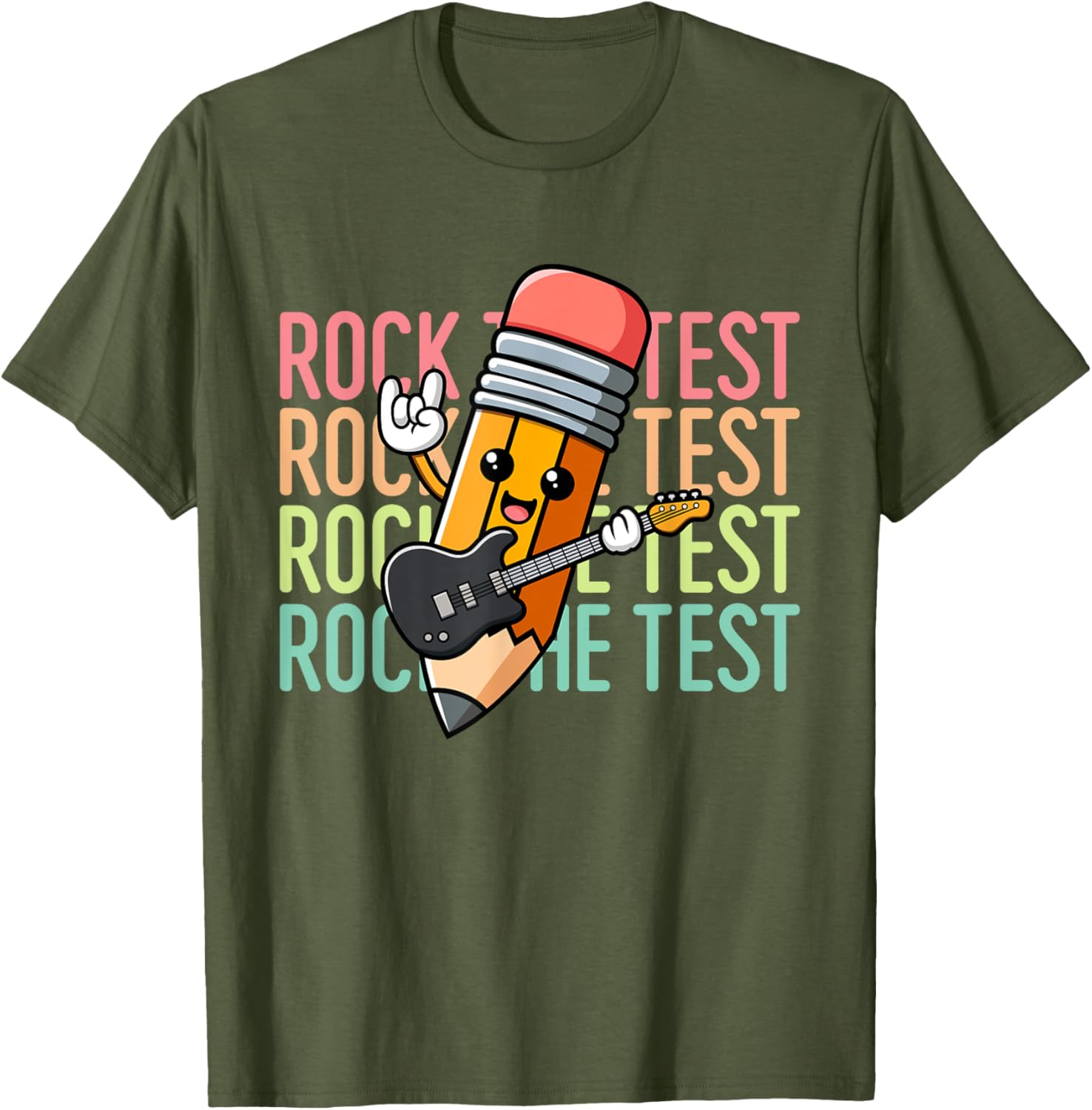 Rock The Test Day Teacher Testing Day Motivational Funny T-Shirt
