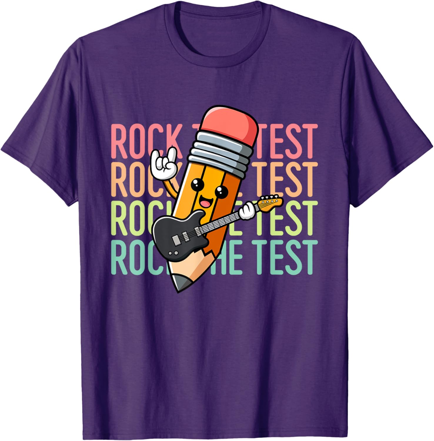 Rock The Test Day Teacher Testing Day Motivational Funny T-Shirt