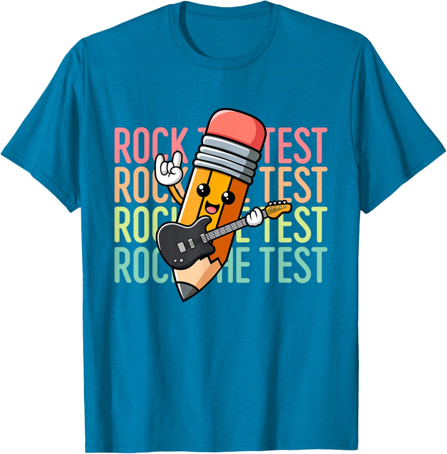 Rock The Test Day Teacher Testing Day Motivational Funny T-Shirt