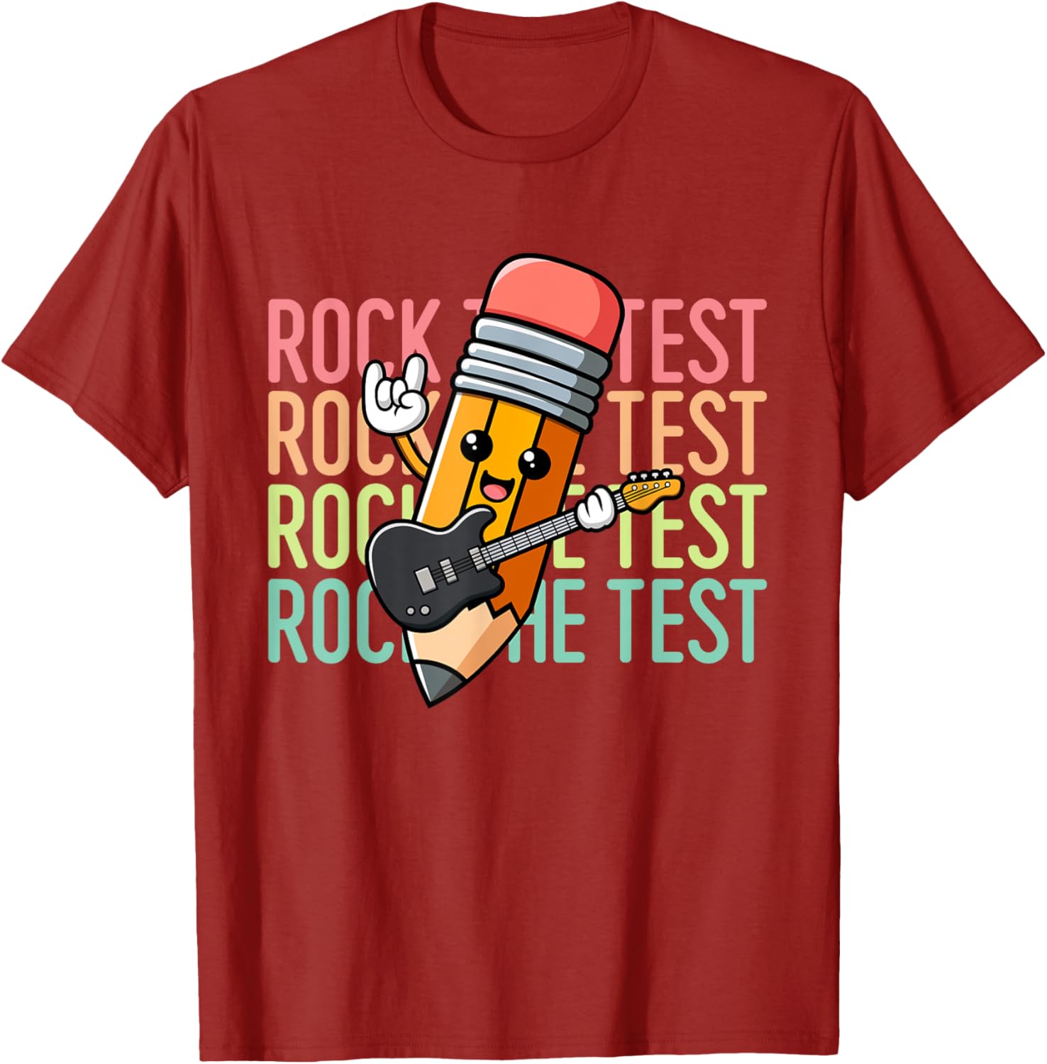 Rock The Test Day Teacher Testing Day Motivational Funny T-Shirt