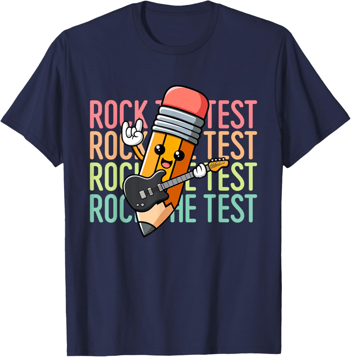 Rock The Test Day Teacher Testing Day Motivational Funny T-Shirt