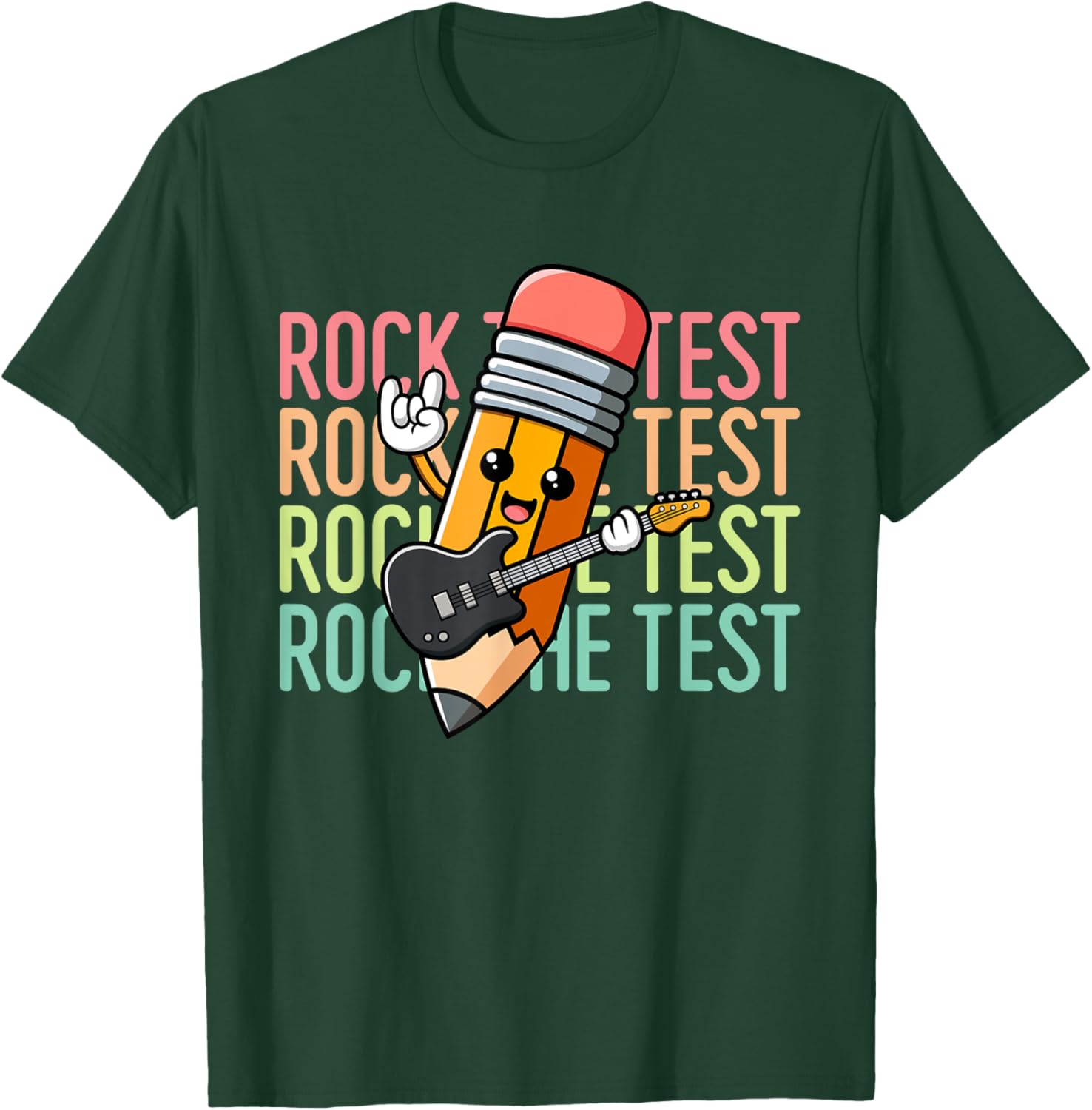 Rock The Test Day Teacher Testing Day Motivational Funny T-Shirt