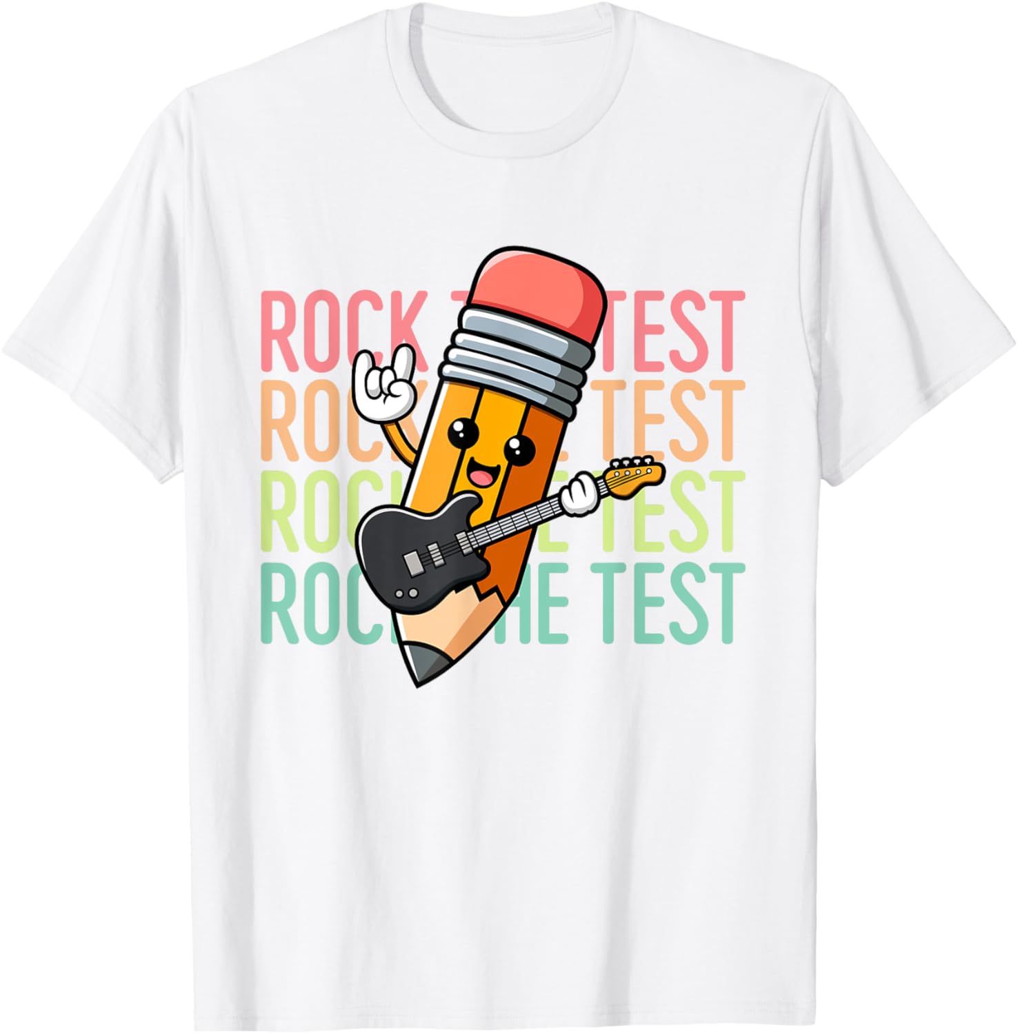 Rock The Test Day Teacher Testing Day Motivational Funny T-Shirt