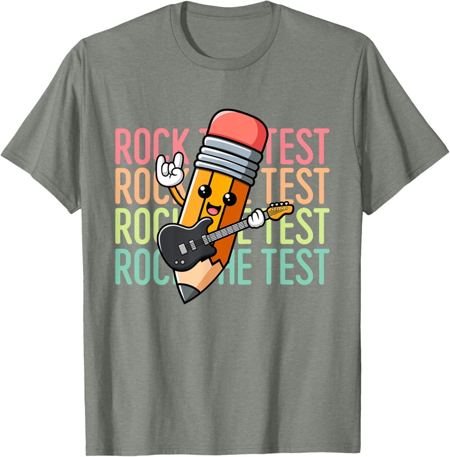 Rock The Test Day Teacher Testing Day Motivational Funny T-Shirt