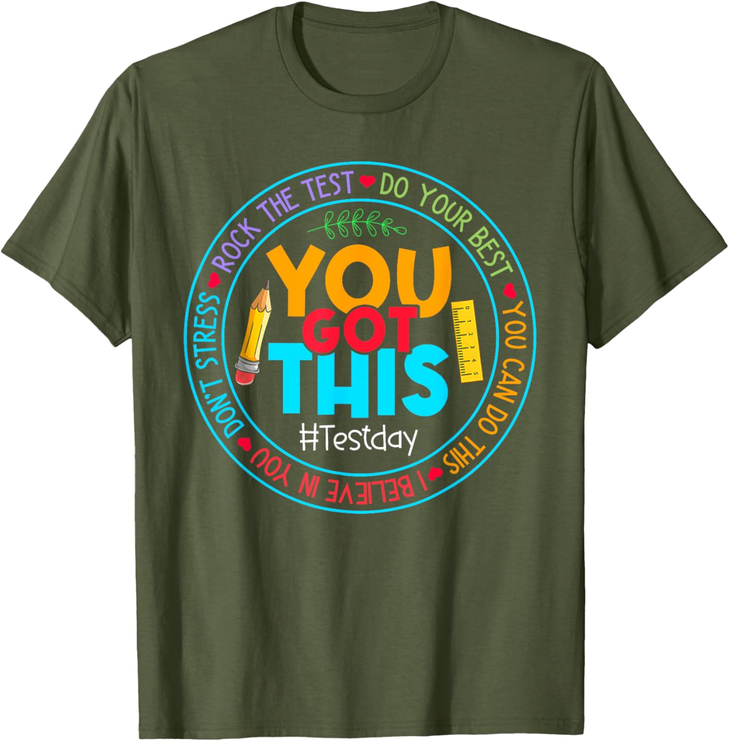 Rock The Test Don't Stress Just Do Your Best Test Day Rock The Test Teacher Testing Day You Got This T-Shirt