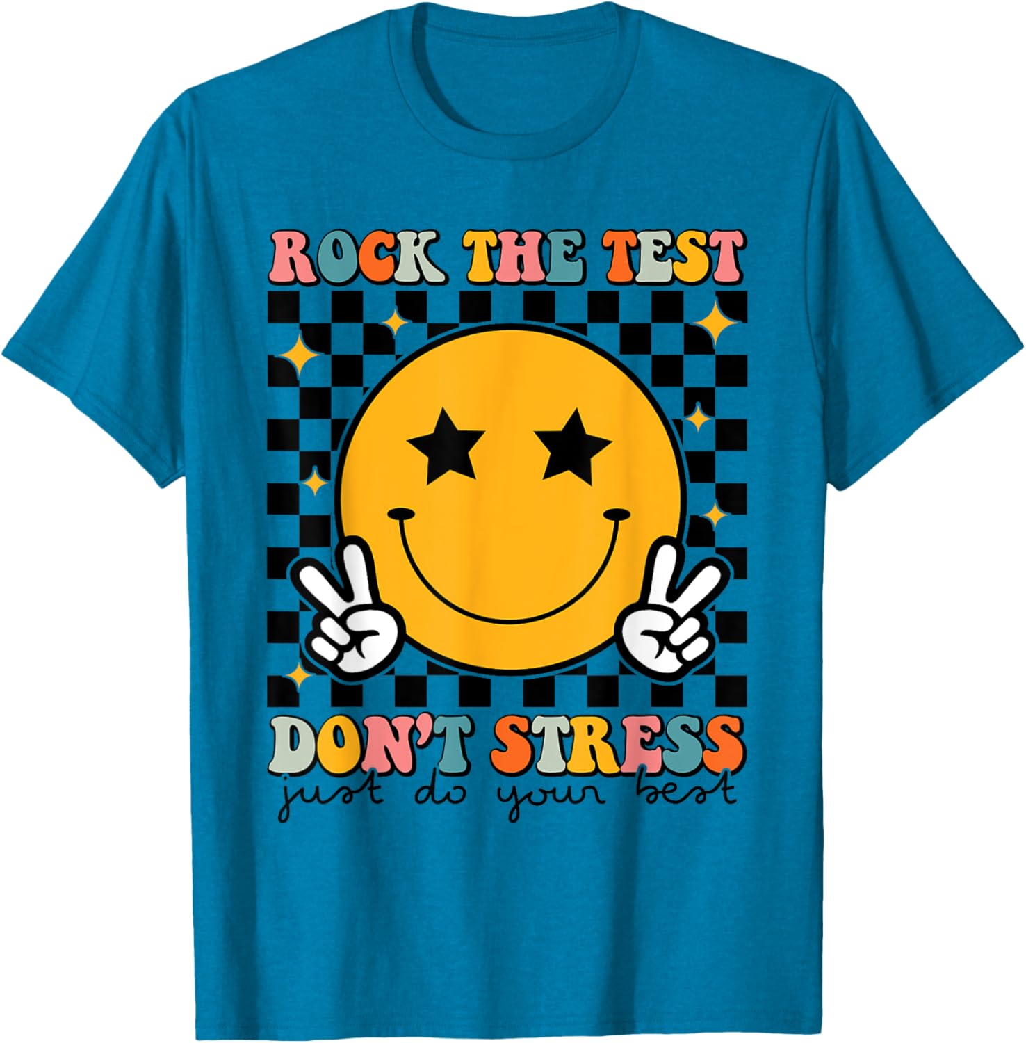 Rock The Test Don't Stress Motivational Test Day Teacher T-Shirt