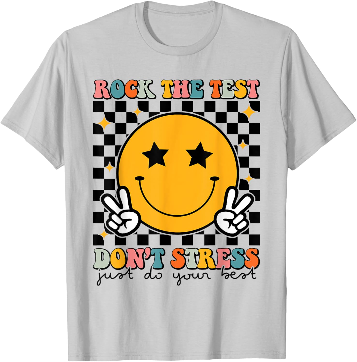 Rock The Test Don't Stress Motivational Test Day Teacher T-Shirt