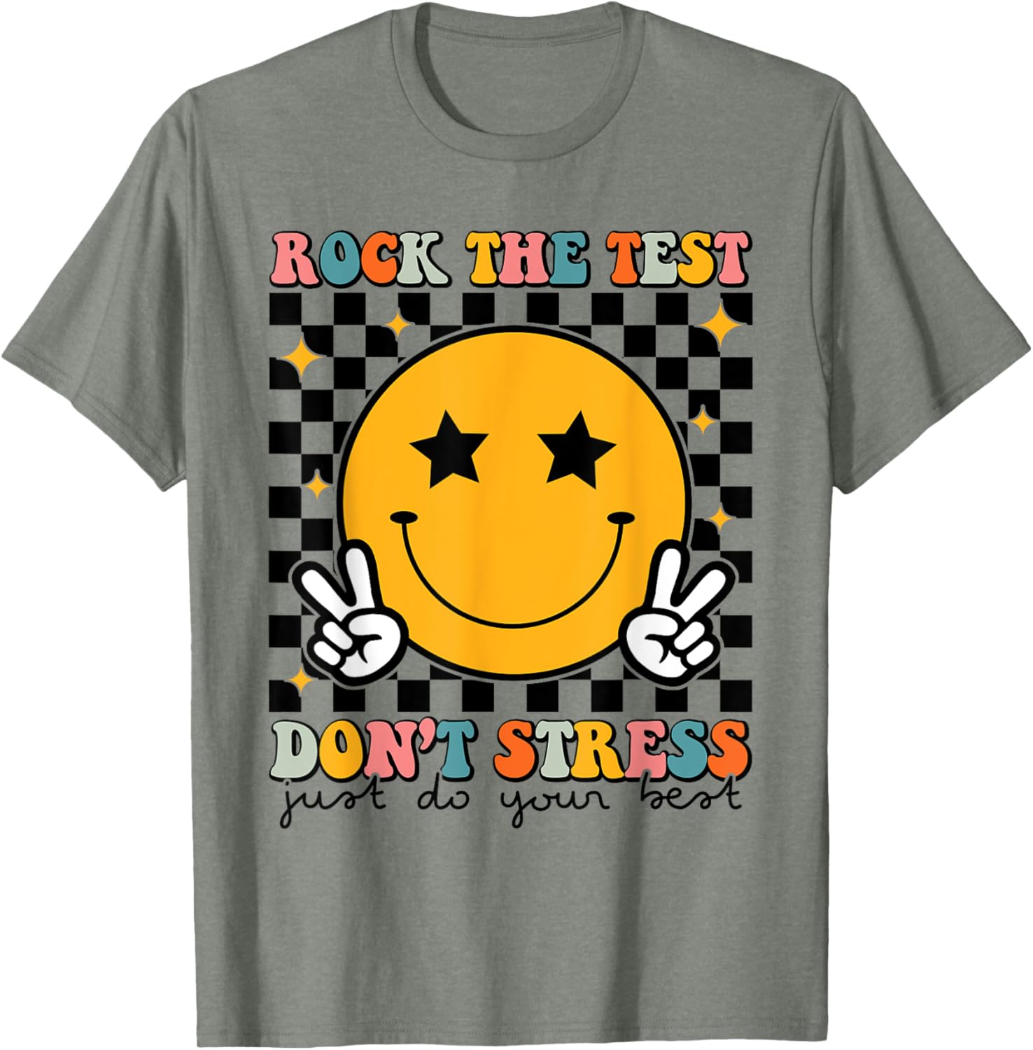 Rock The Test Don't Stress Motivational Test Day Teacher T-Shirt