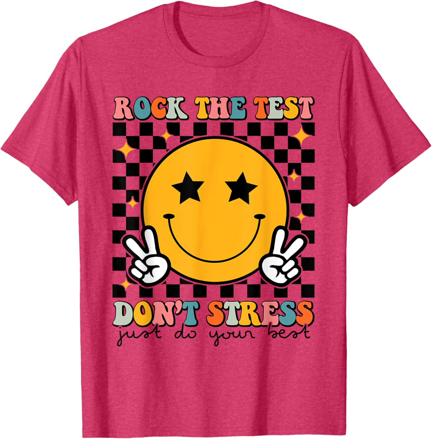 Rock The Test Don't Stress Motivational Test Day Teacher T-Shirt