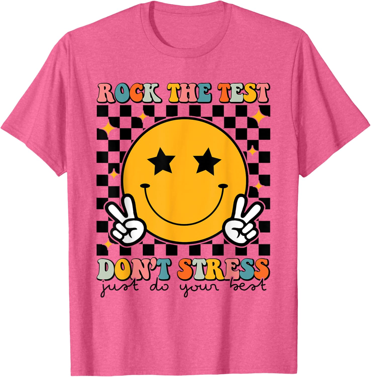 Rock The Test Don't Stress Motivational Test Day Teacher T-Shirt