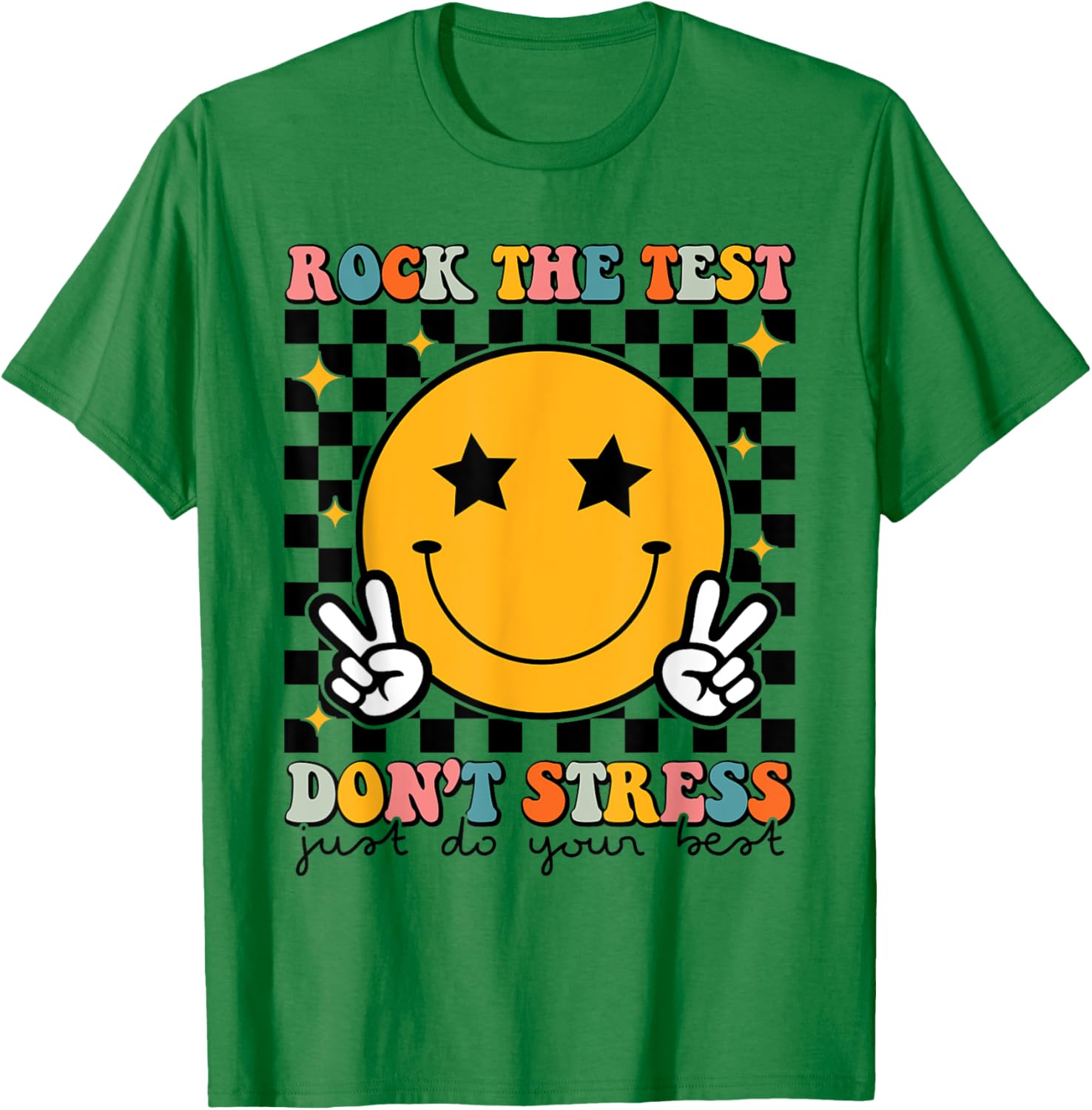 Rock The Test Don't Stress Motivational Test Day Teacher T-Shirt