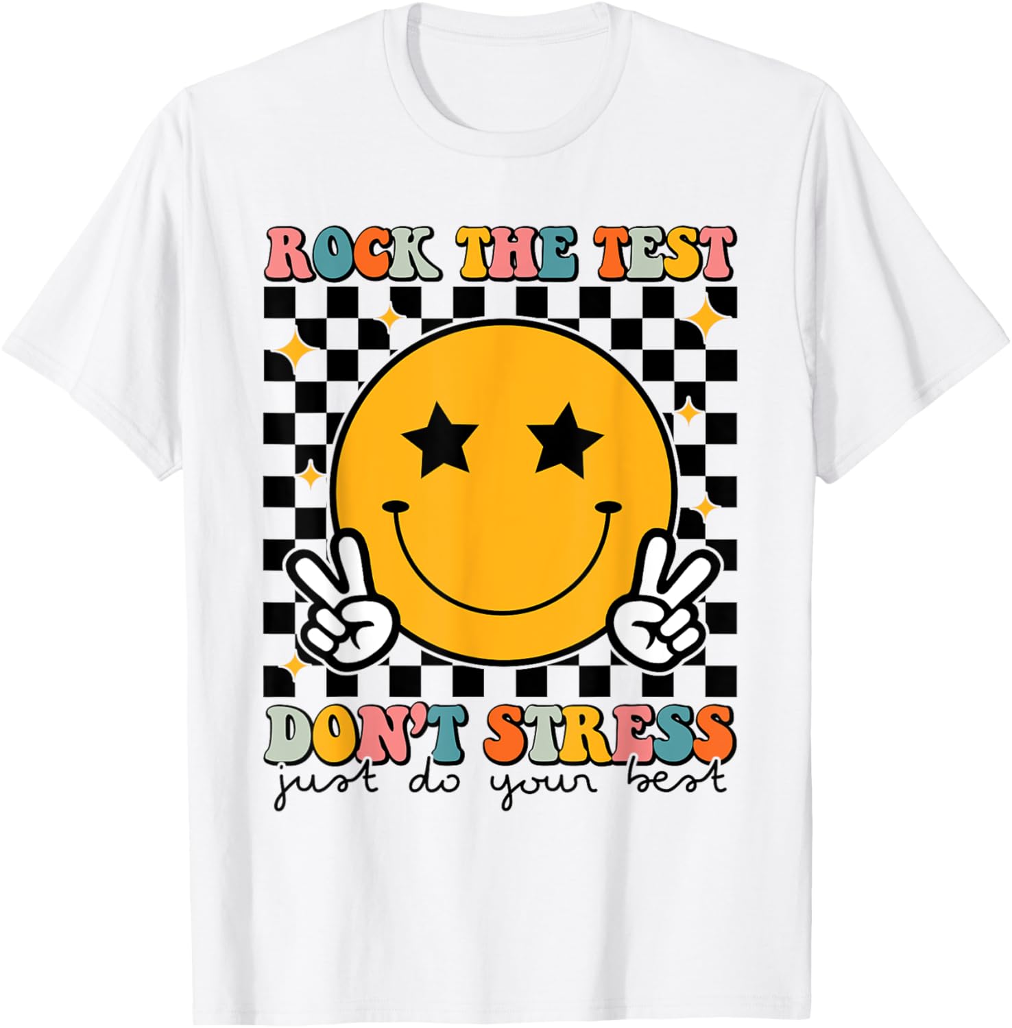 Rock The Test Don't Stress Motivational Test Day Teacher T-Shirt