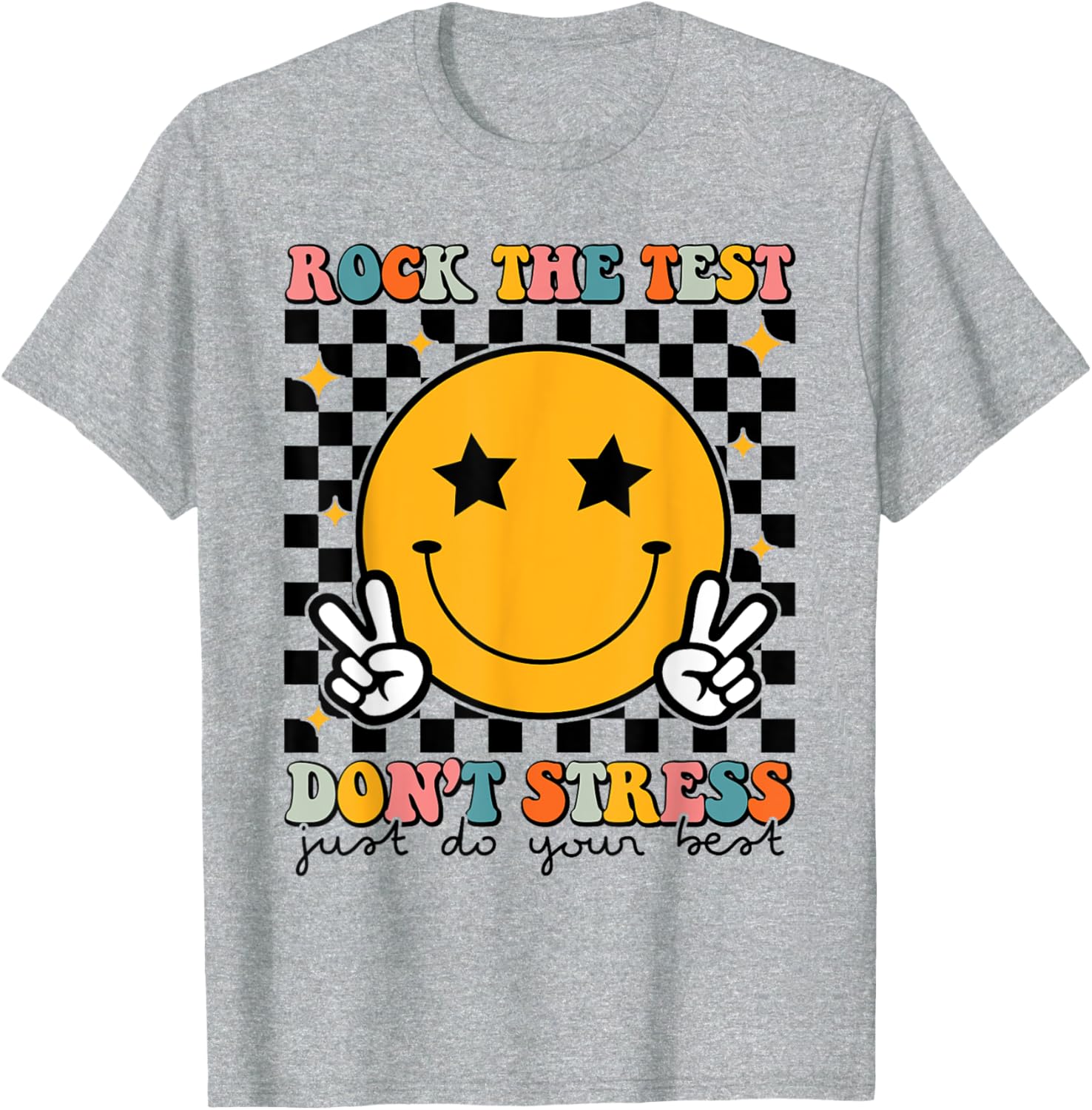 Rock The Test Don't Stress Motivational Test Day Teacher T-Shirt