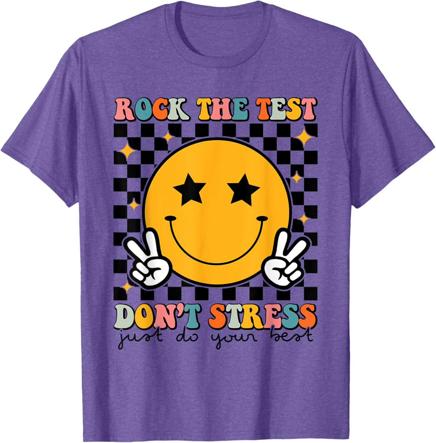 Rock The Test Don't Stress Motivational Test Day Teacher T-Shirt