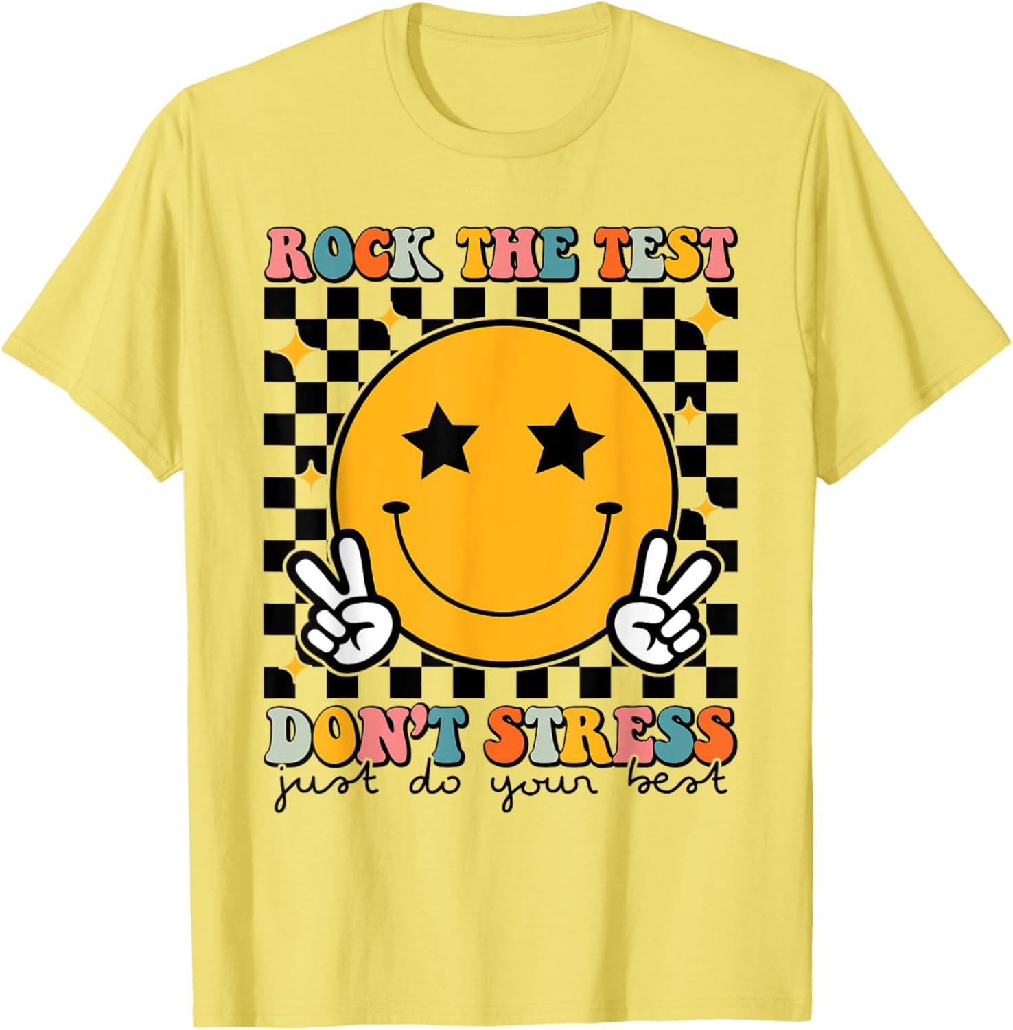 Rock The Test Don't Stress Motivational Test Day Teacher T-Shirt