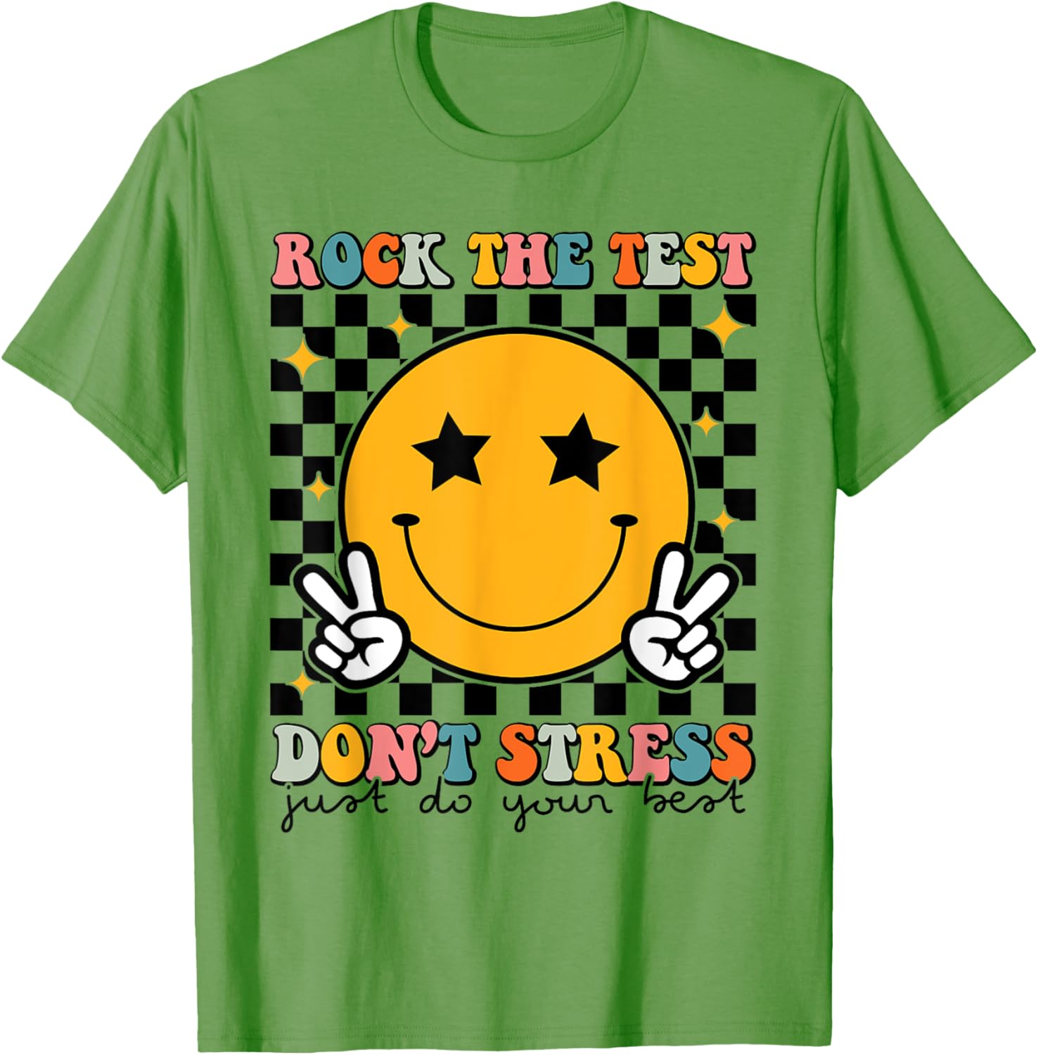 Rock The Test Don't Stress Motivational Test Day Teacher T-Shirt