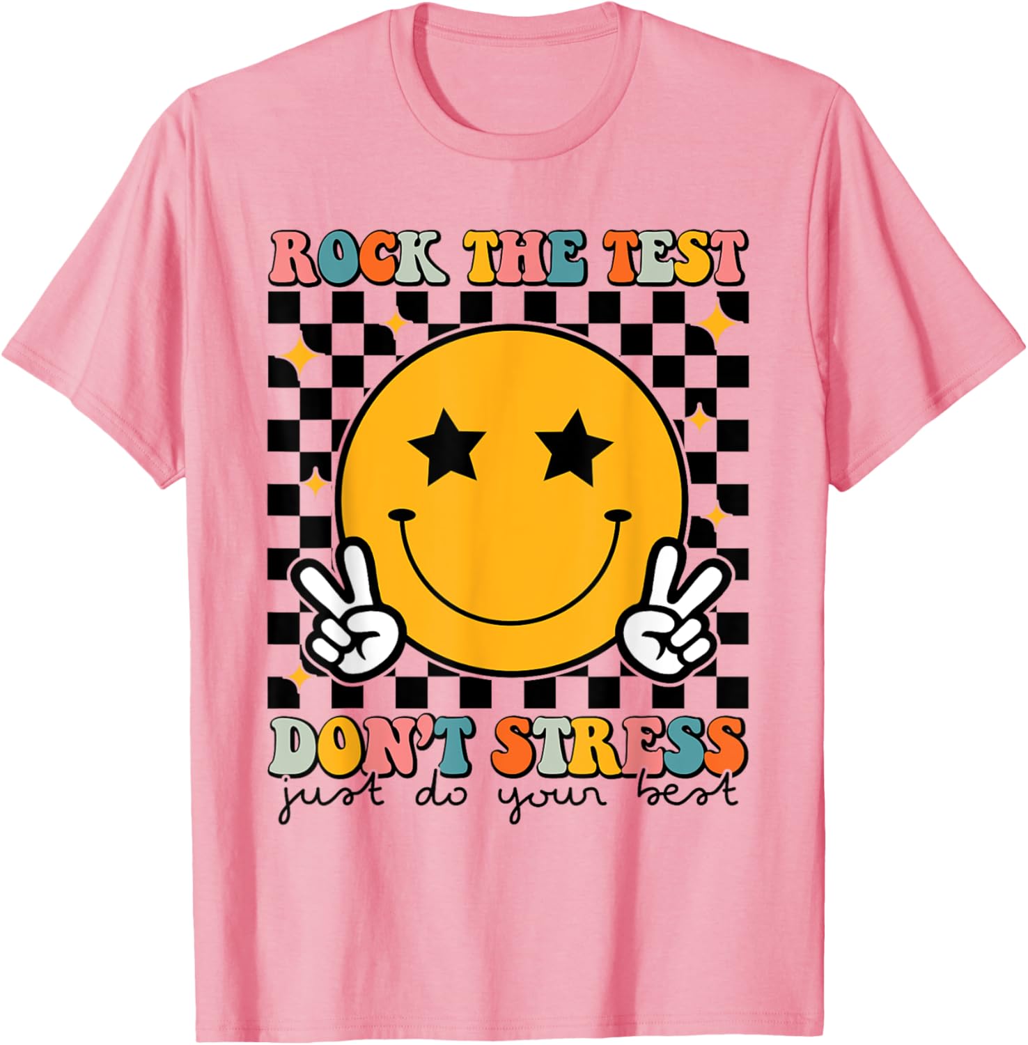 Rock The Test Don't Stress Motivational Test Day Teacher T-Shirt