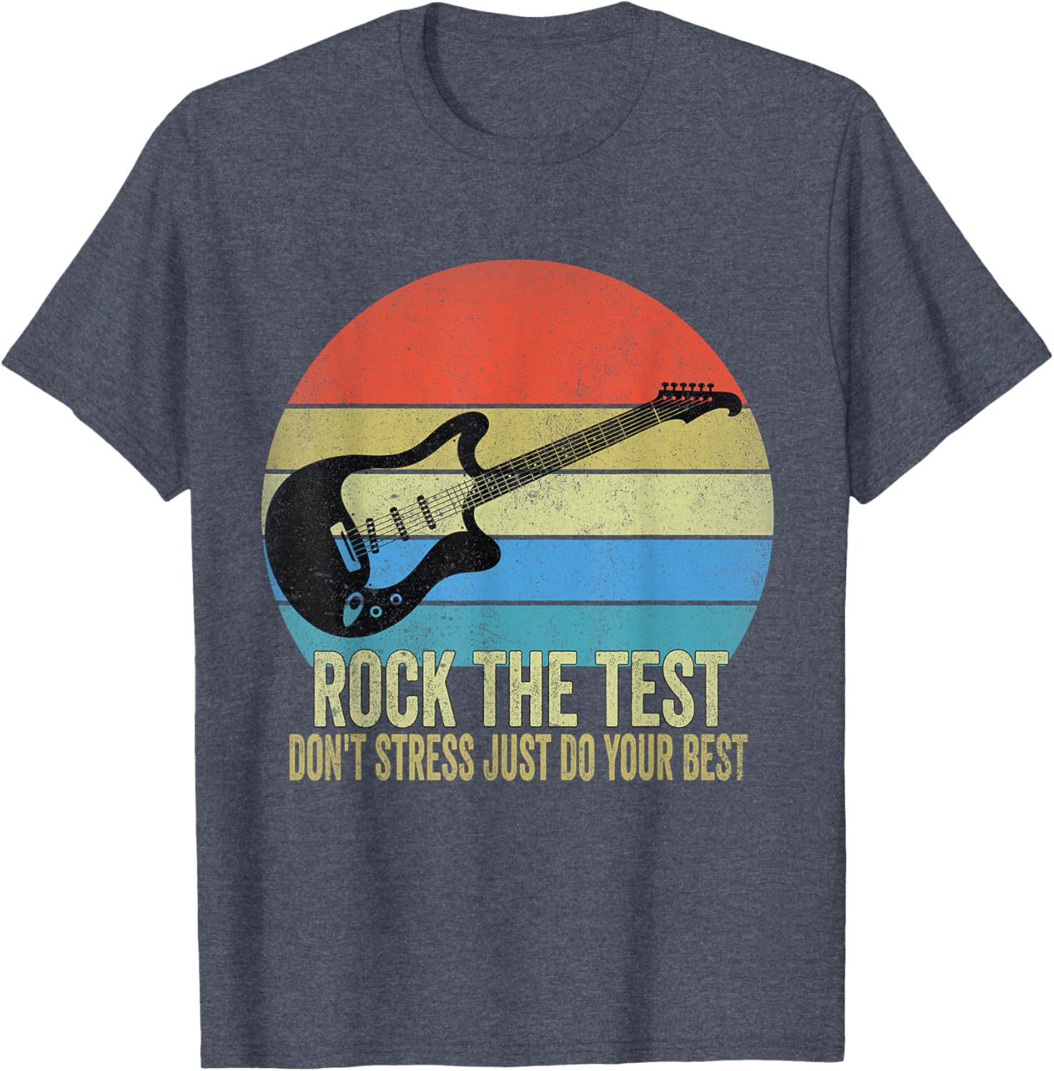 Rock The Test Dont Stress Test Day Funny Testing Day Teacher T-Shirt