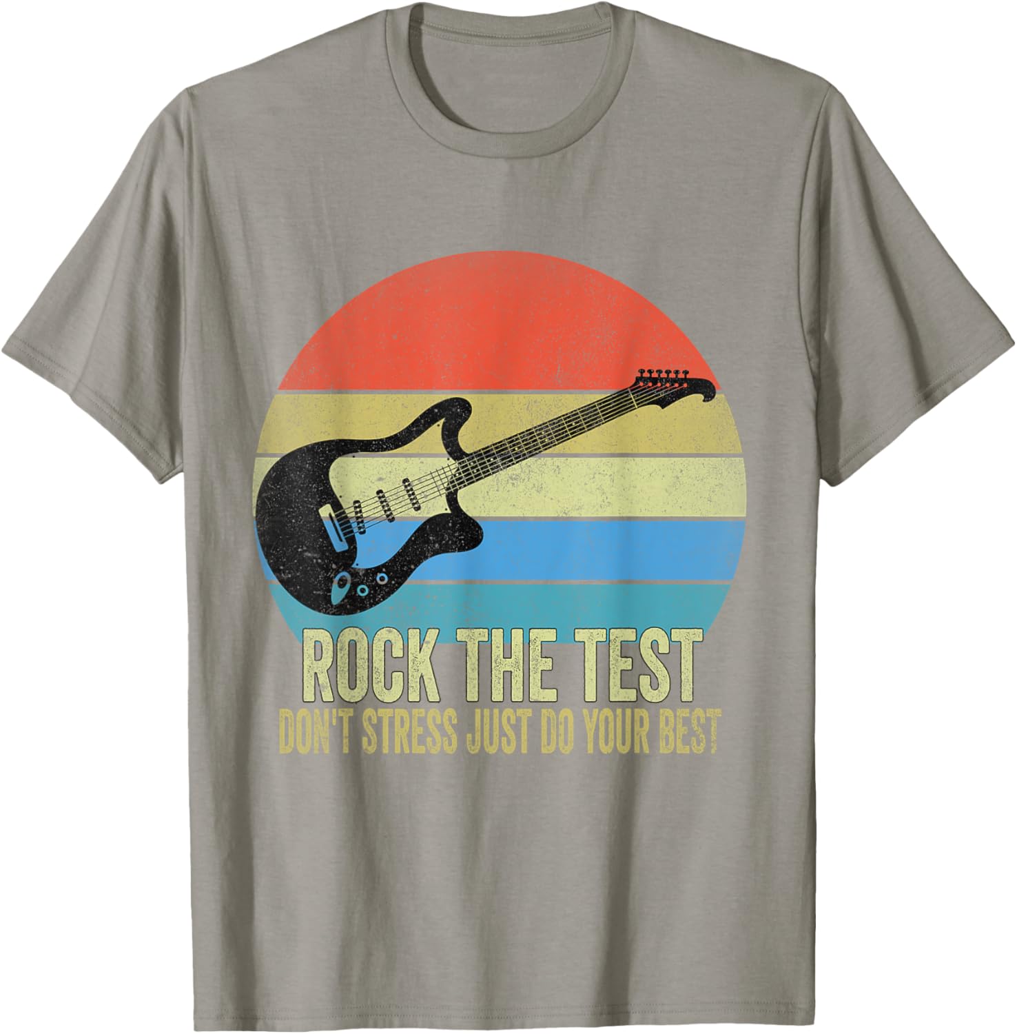 Rock The Test Dont Stress Test Day Funny Testing Day Teacher T-Shirt