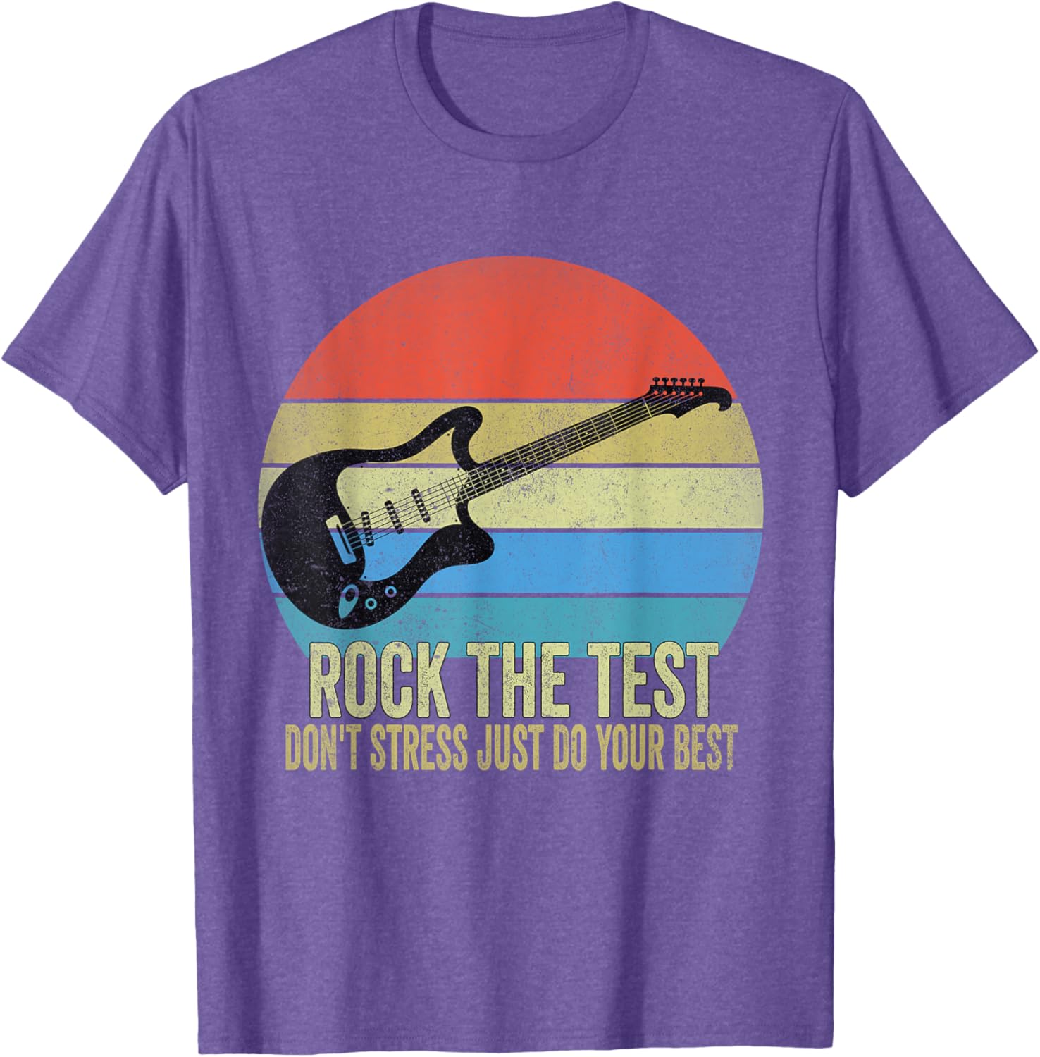 Rock The Test Dont Stress Test Day Funny Testing Day Teacher T-Shirt