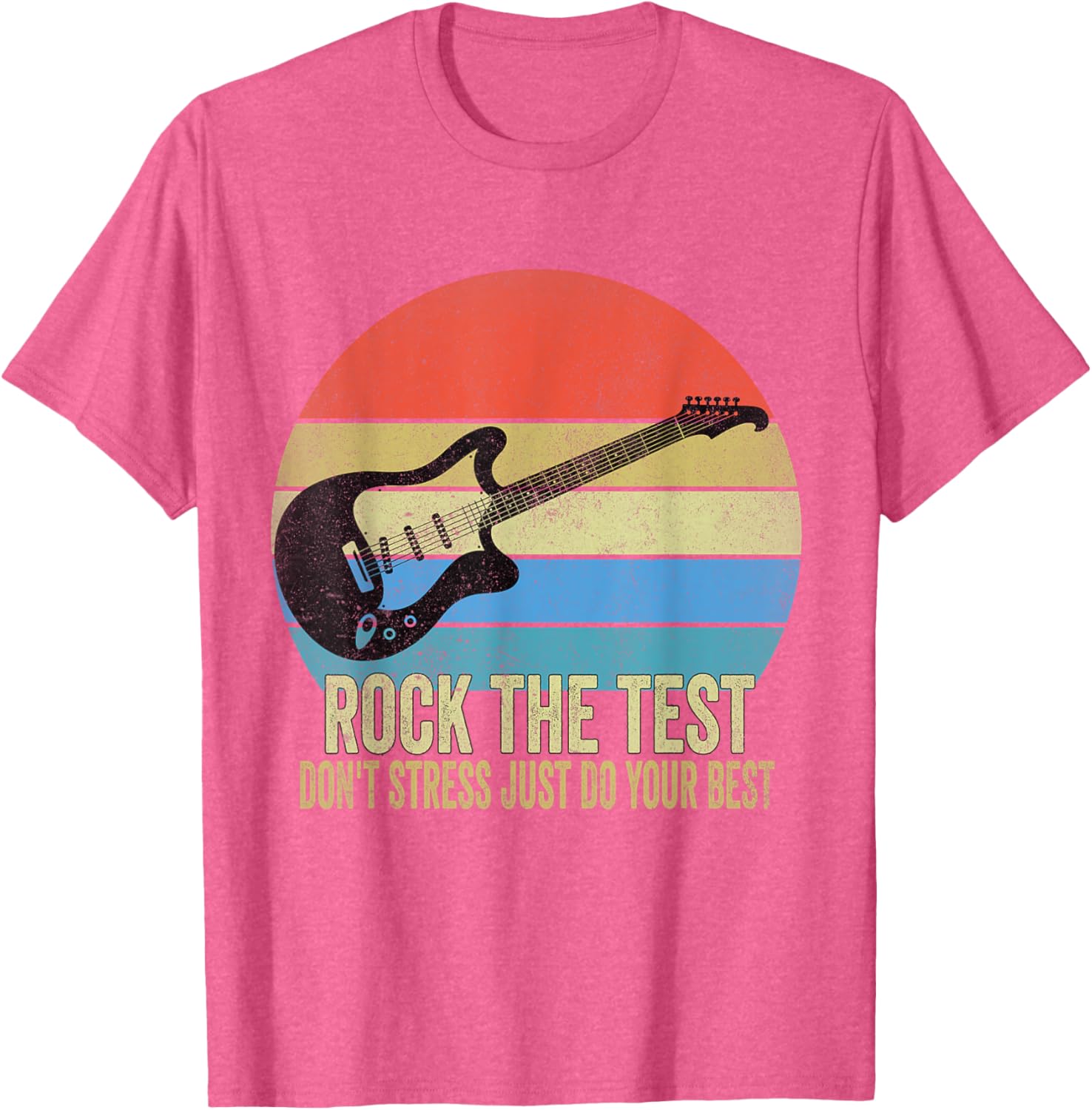 Rock The Test Dont Stress Test Day Funny Testing Day Teacher T-Shirt