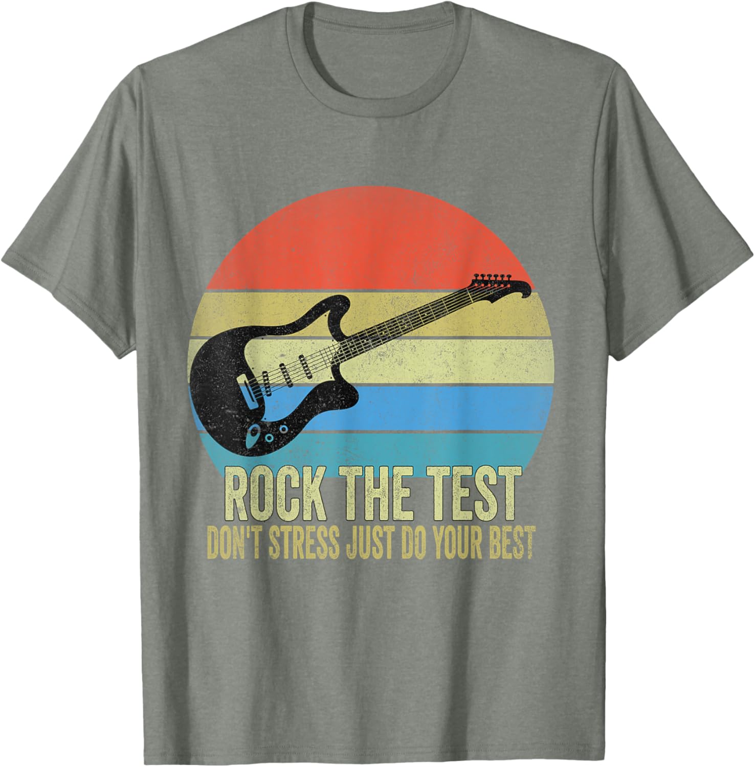 Rock The Test Dont Stress Test Day Funny Testing Day Teacher T-Shirt