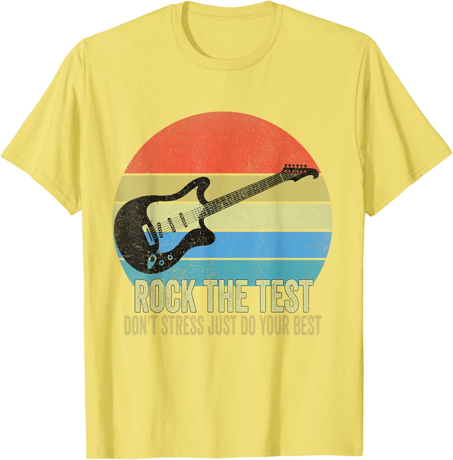 Rock The Test Dont Stress Test Day Funny Testing Day Teacher T-Shirt