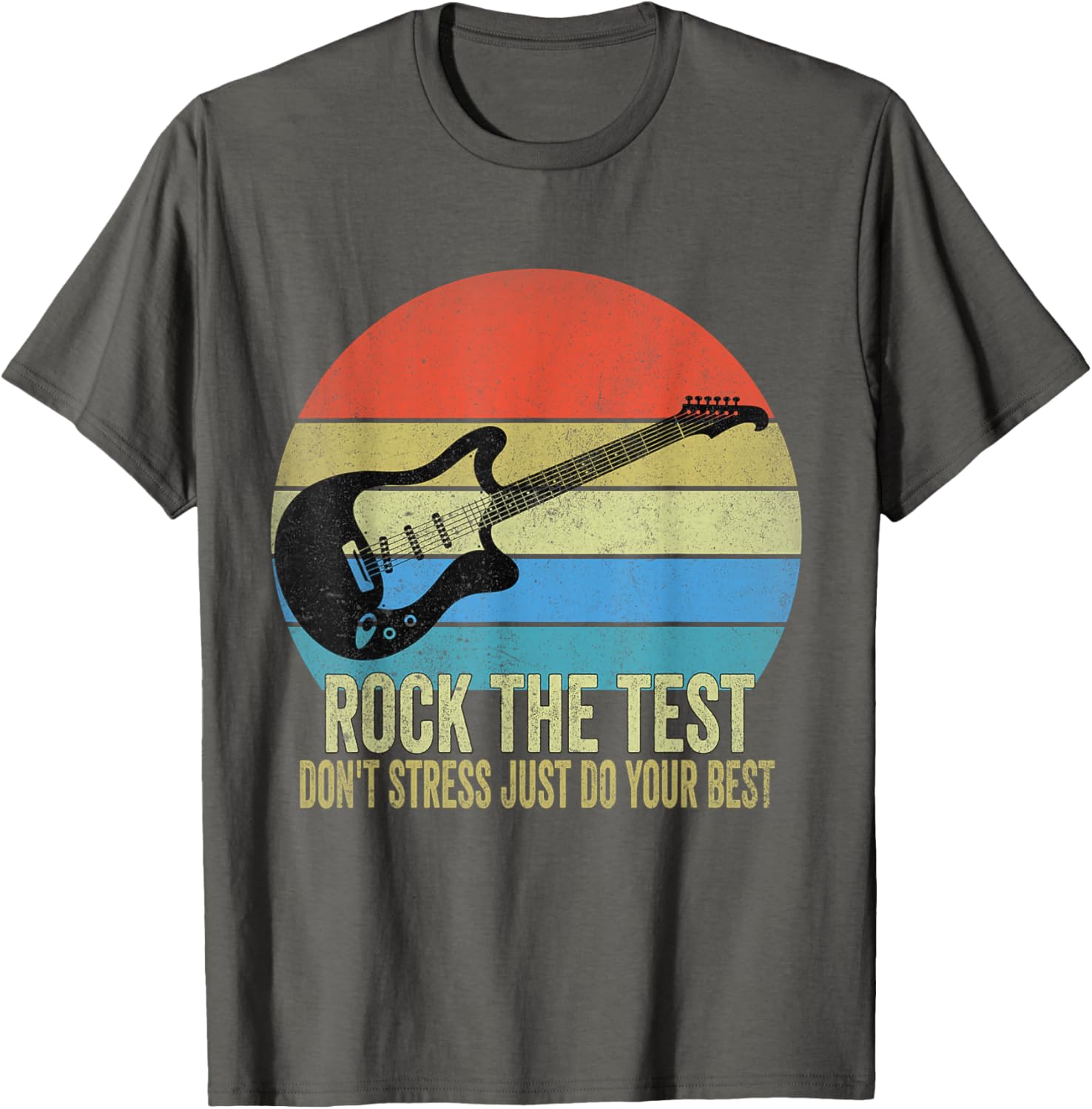 Rock The Test Dont Stress Test Day Funny Testing Day Teacher T-Shirt