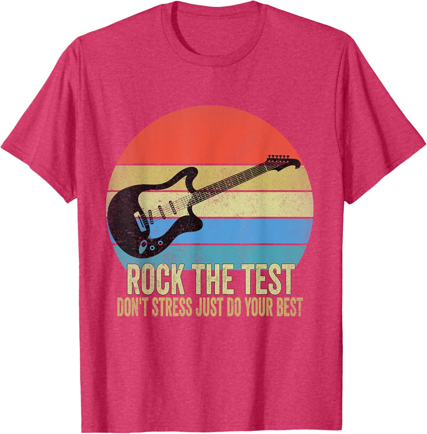 Rock The Test Dont Stress Test Day Funny Testing Day Teacher T-Shirt