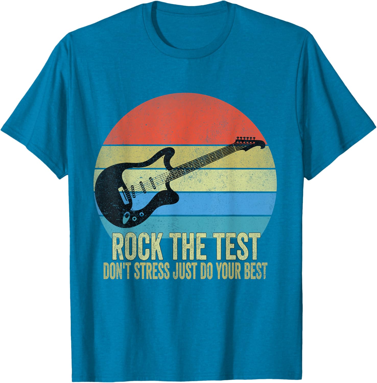 Rock The Test Dont Stress Test Day Funny Testing Day Teacher T-Shirt