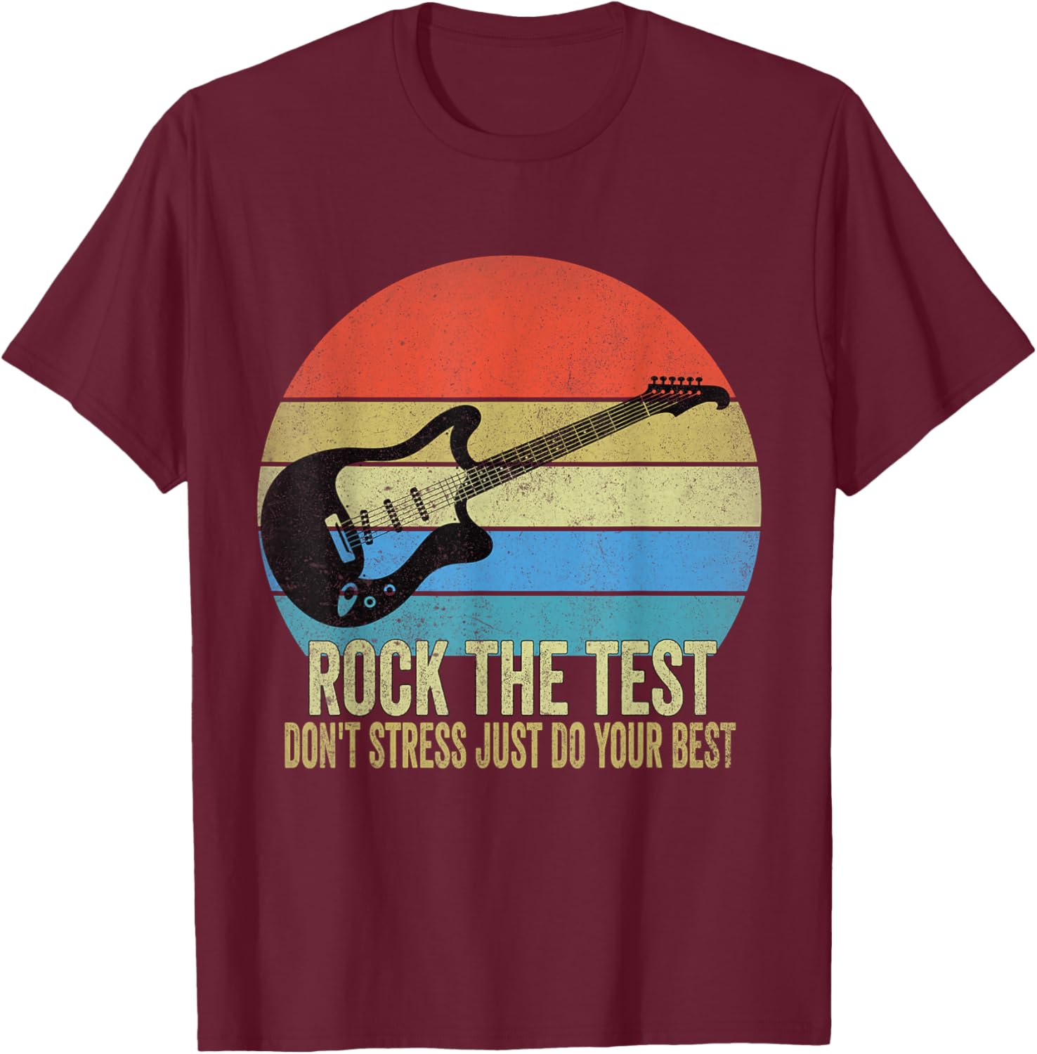 Rock The Test Dont Stress Test Day Funny Testing Day Teacher T-Shirt