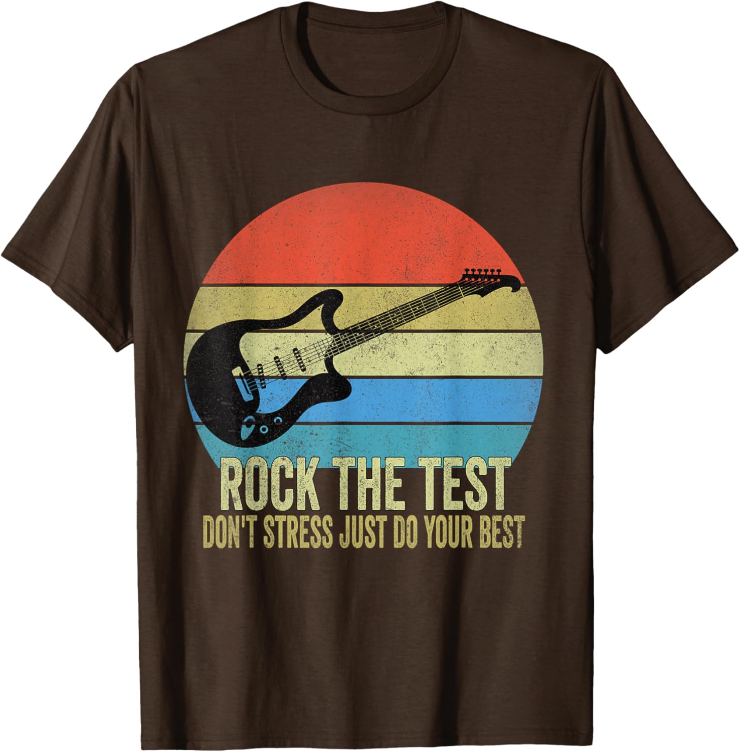 Rock The Test Dont Stress Test Day Funny Testing Day Teacher T-Shirt