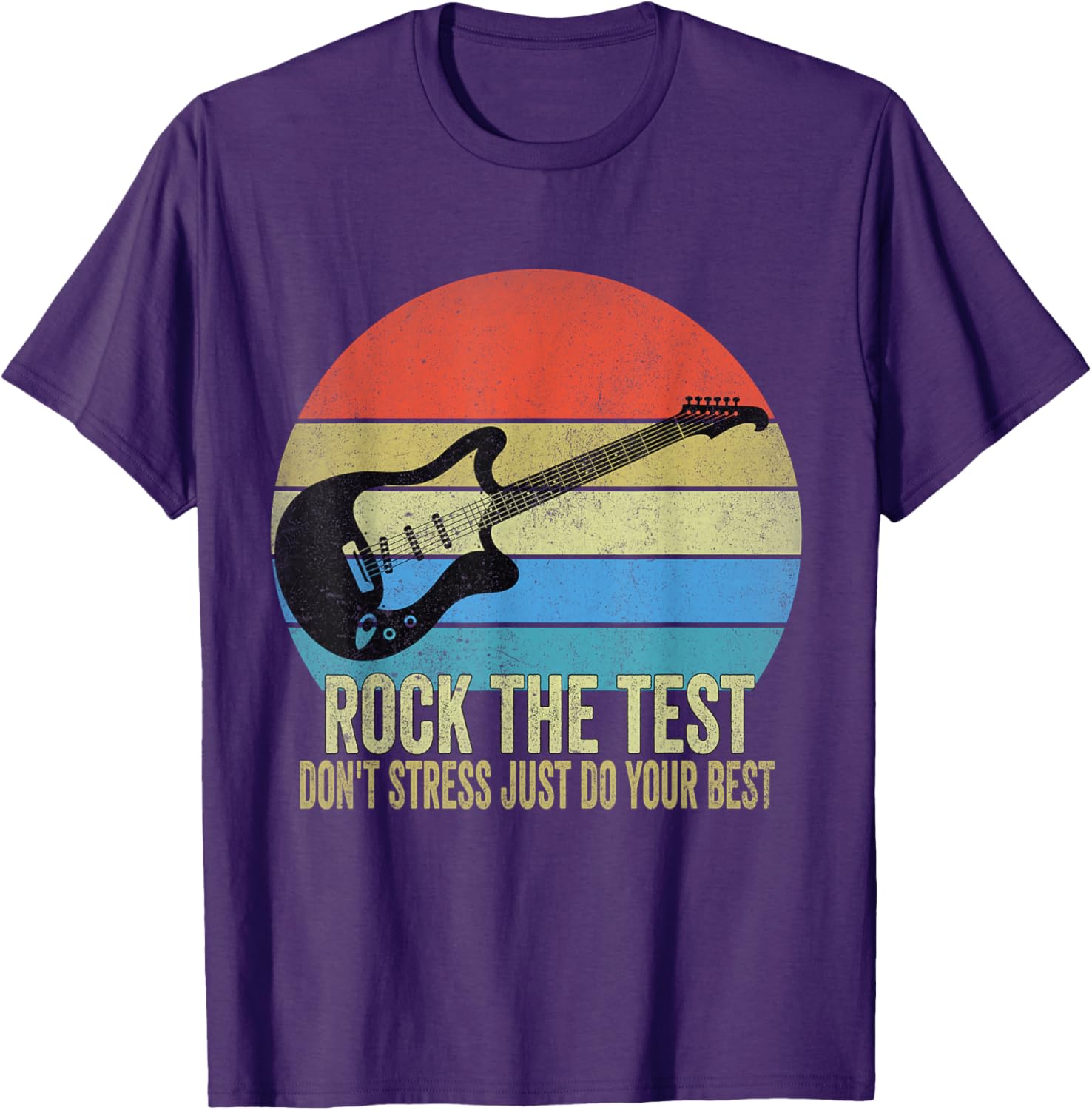 Rock The Test Dont Stress Test Day Funny Testing Day Teacher T-Shirt