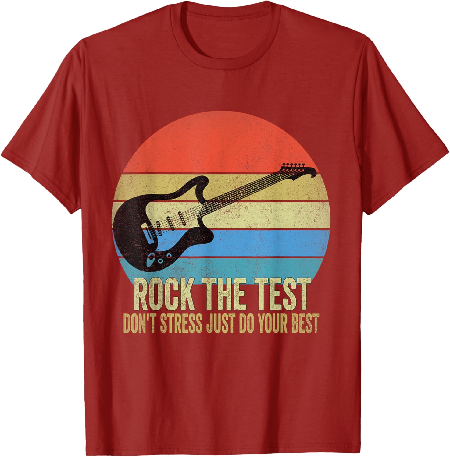 Rock The Test Dont Stress Test Day Funny Testing Day Teacher T-Shirt