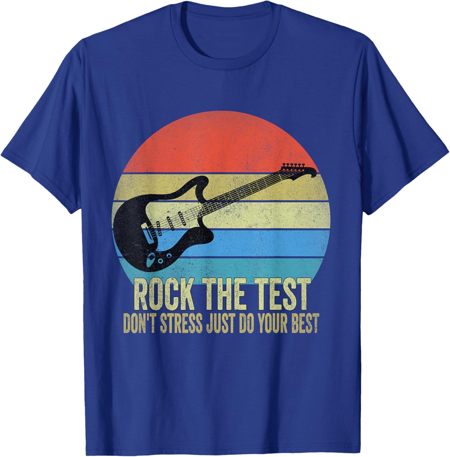 Rock The Test Dont Stress Test Day Funny Testing Day Teacher T-Shirt