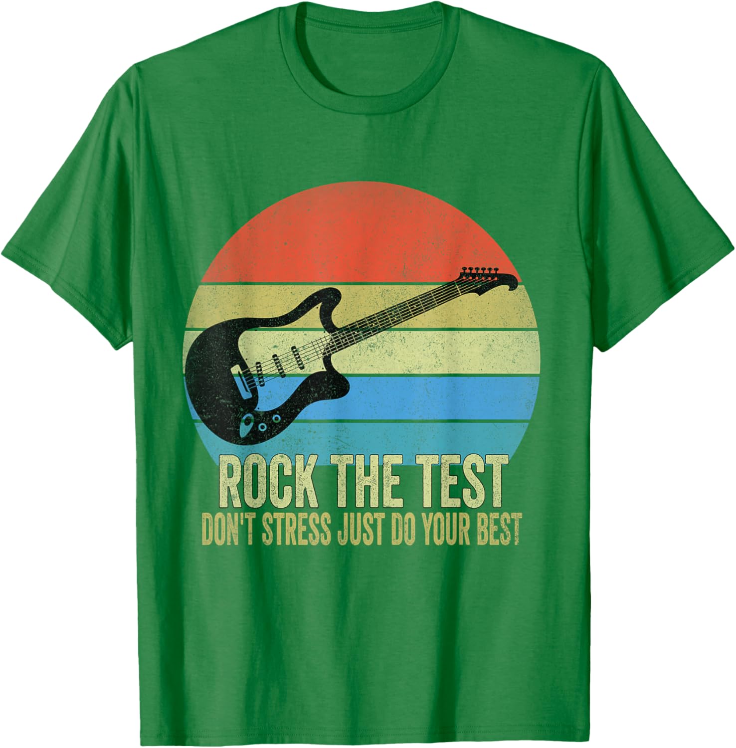 Rock The Test Dont Stress Test Day Funny Testing Day Teacher T-Shirt
