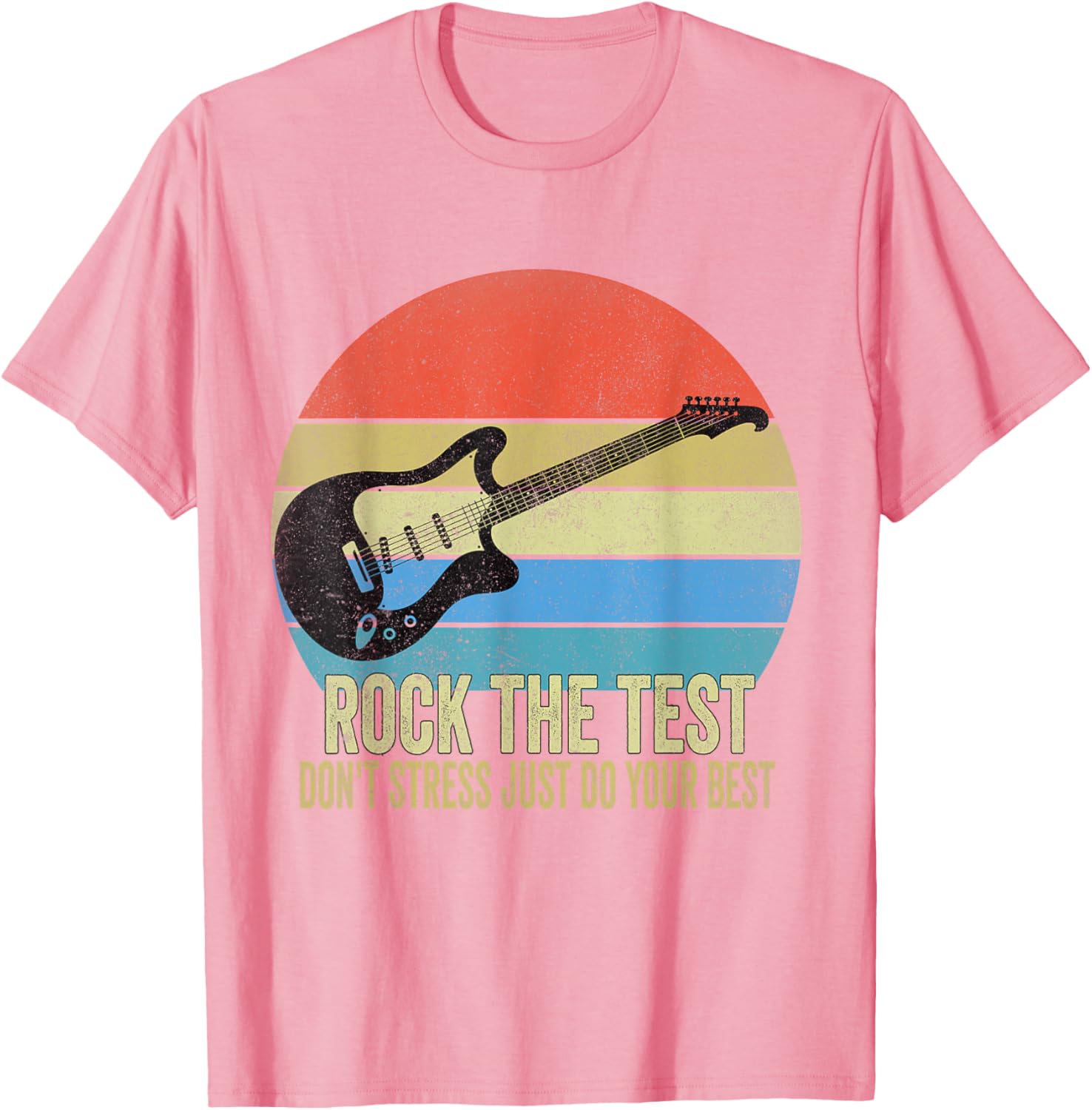 Rock The Test Dont Stress Test Day Funny Testing Day Teacher T-Shirt