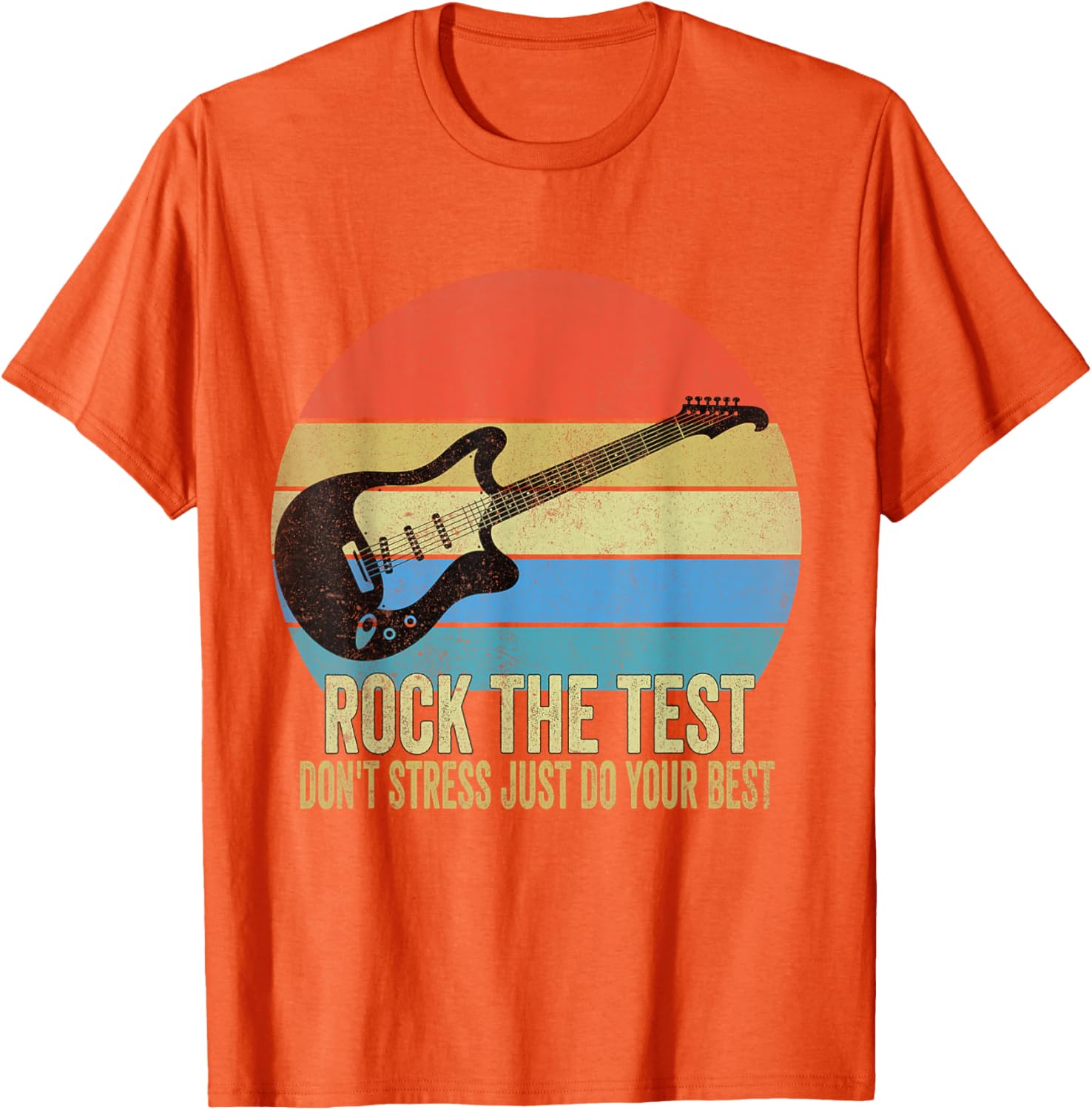 Rock The Test Dont Stress Test Day Funny Testing Day Teacher T-Shirt