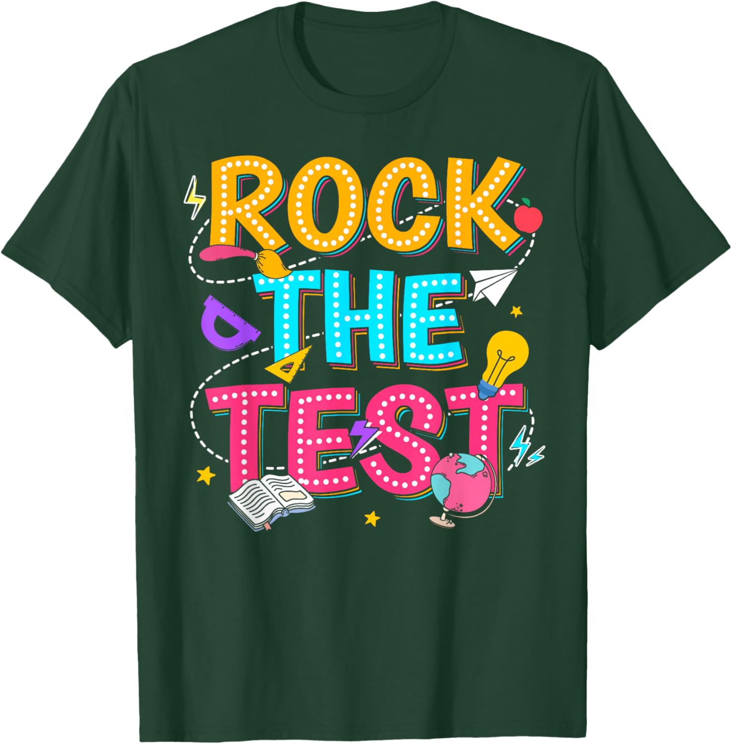 Rock The Test Motivational Testing Day for Teacher Student T-Shirt