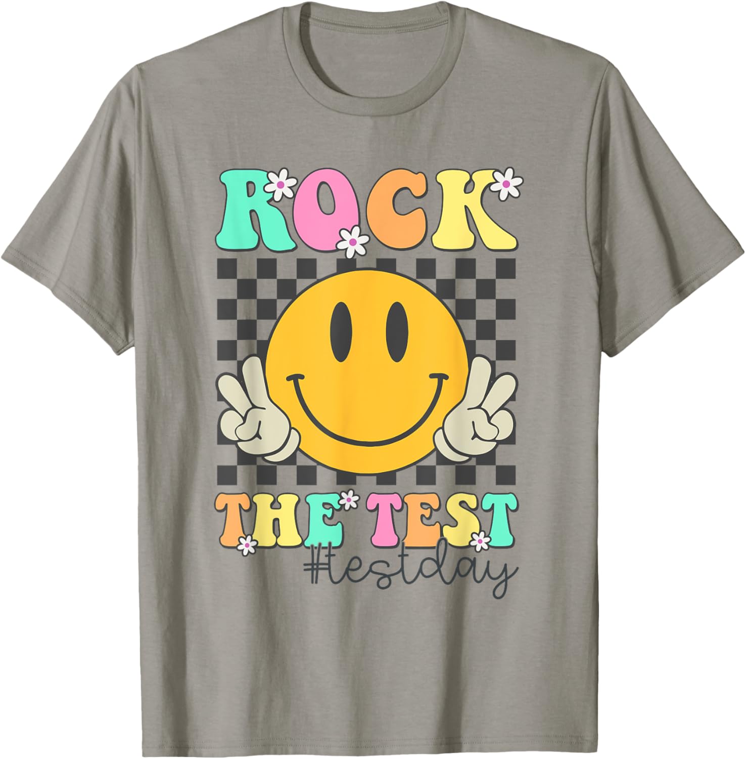 Rock The Test Motivational Testing Day Smile Face Test Day T-Shirt