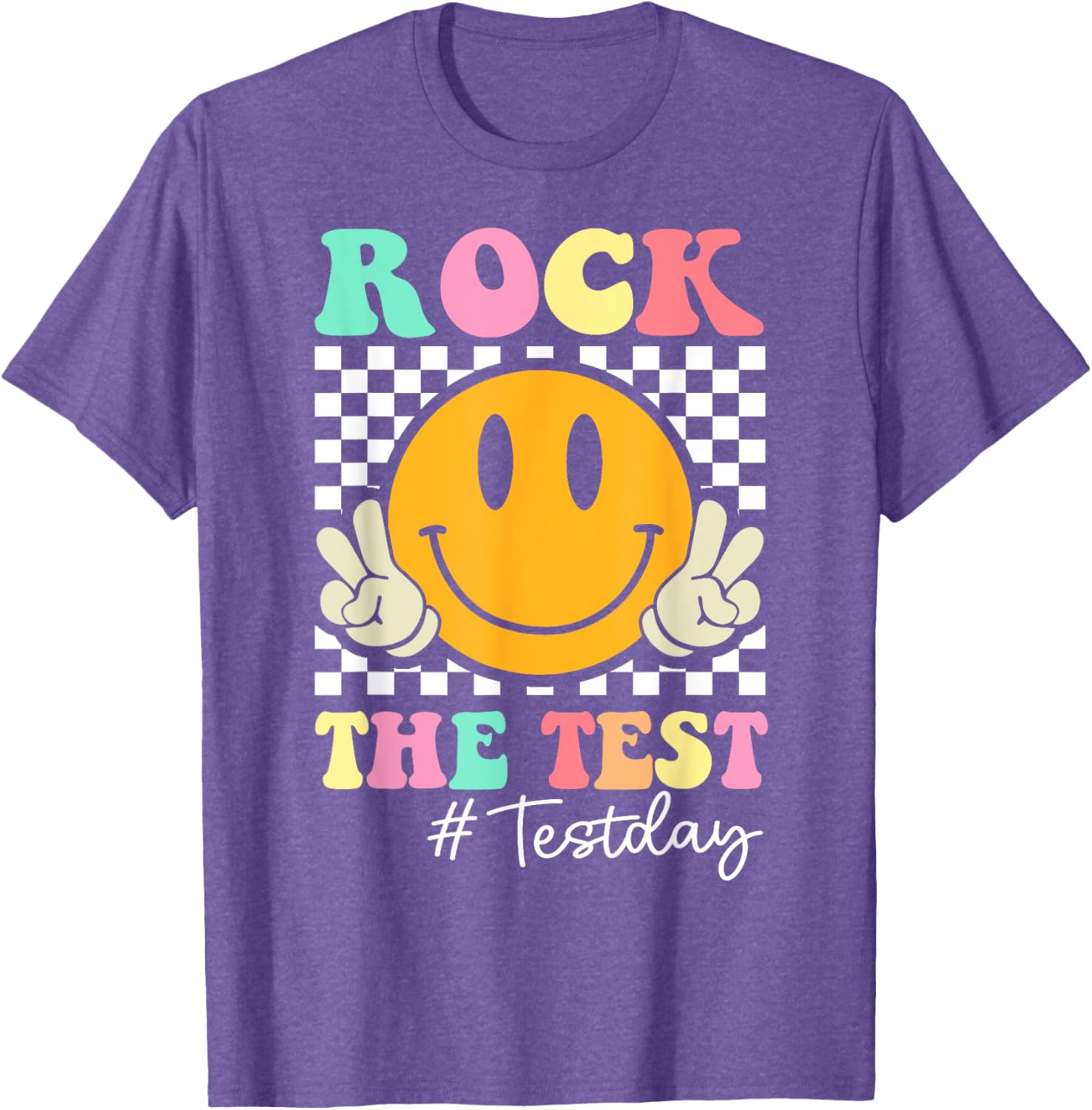 Rock The Test Retro Smile Teacher Kids Testing Test Day T-Shirt