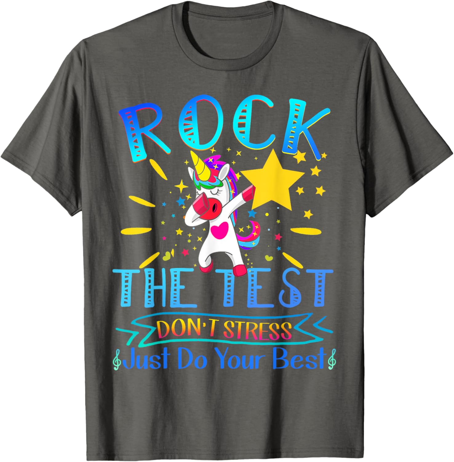 Rock The Test Teacher Test Day Testing Day Funny Teacher T-Shirt