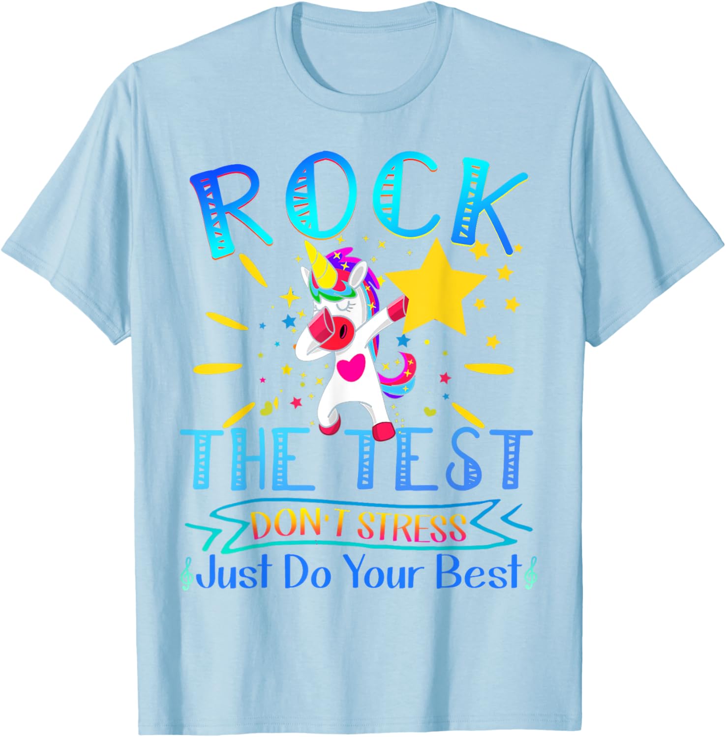 Rock The Test Teacher Test Day Testing Day Funny Teacher T-Shirt