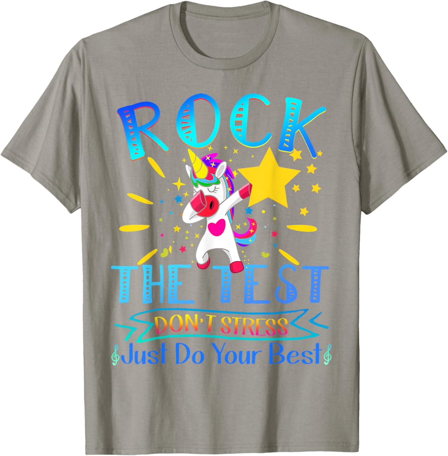 Rock The Test Teacher Test Day Testing Day Funny Teacher T-Shirt