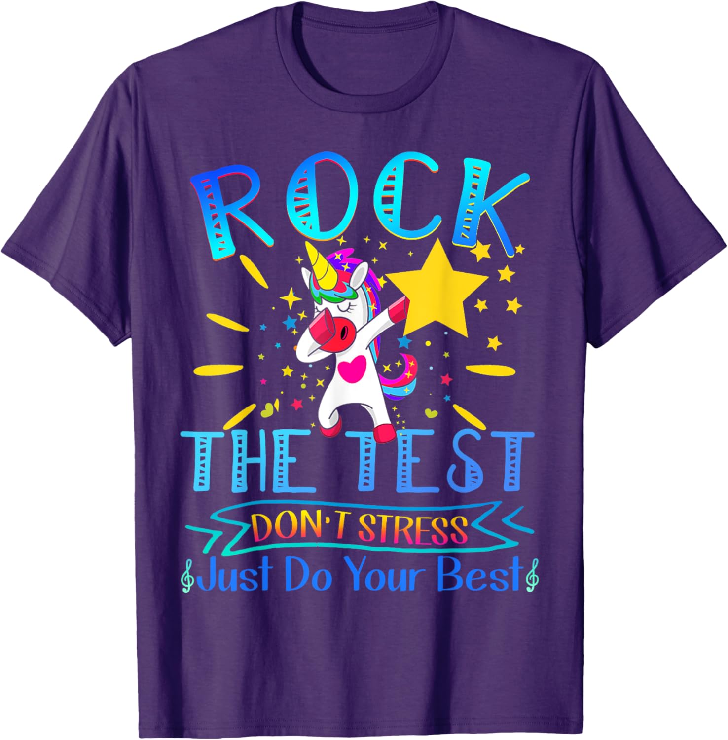 Rock The Test Teacher Test Day Testing Day Funny Teacher T-Shirt