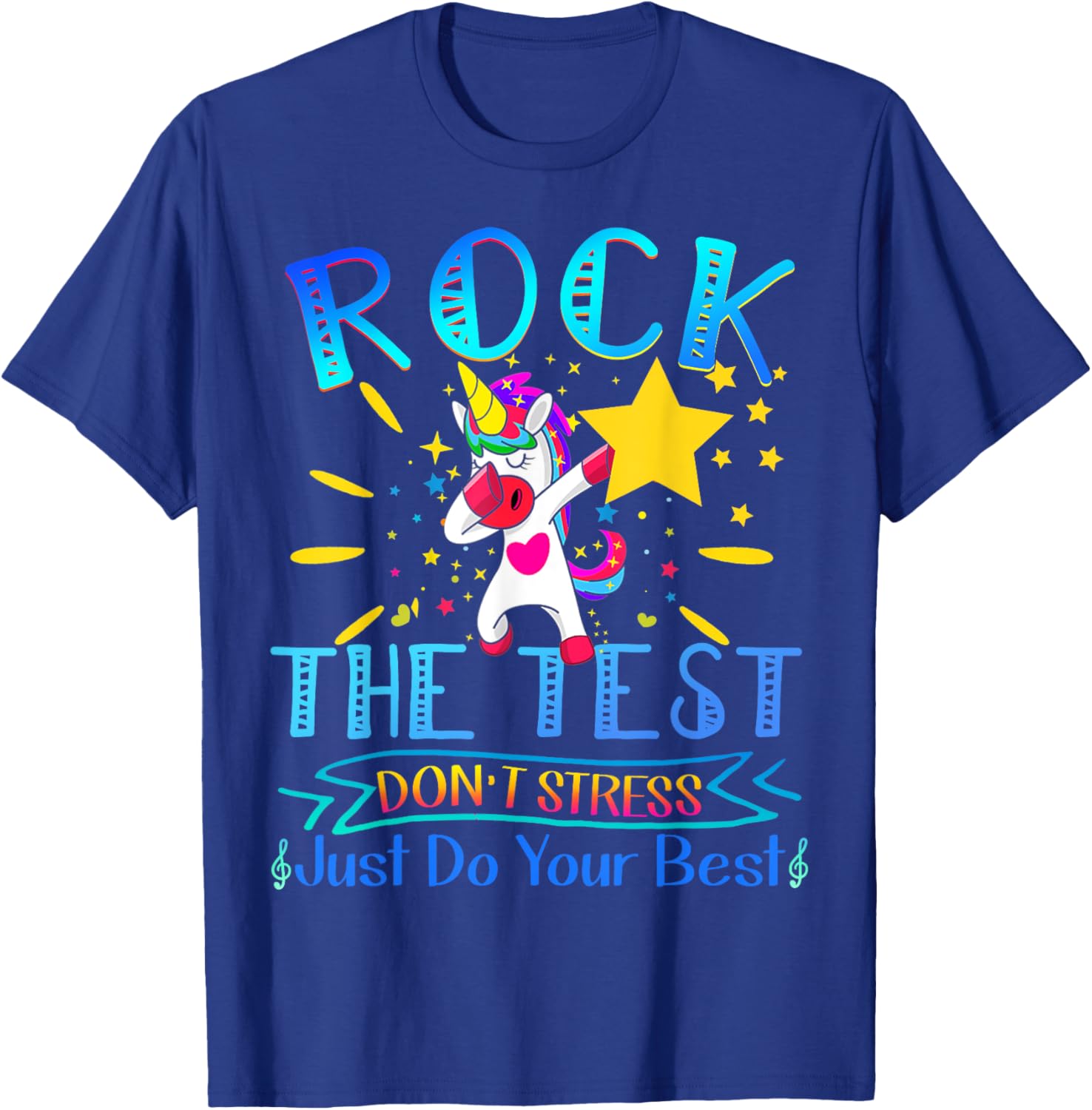 Rock The Test Teacher Test Day Testing Day Funny Teacher T-Shirt