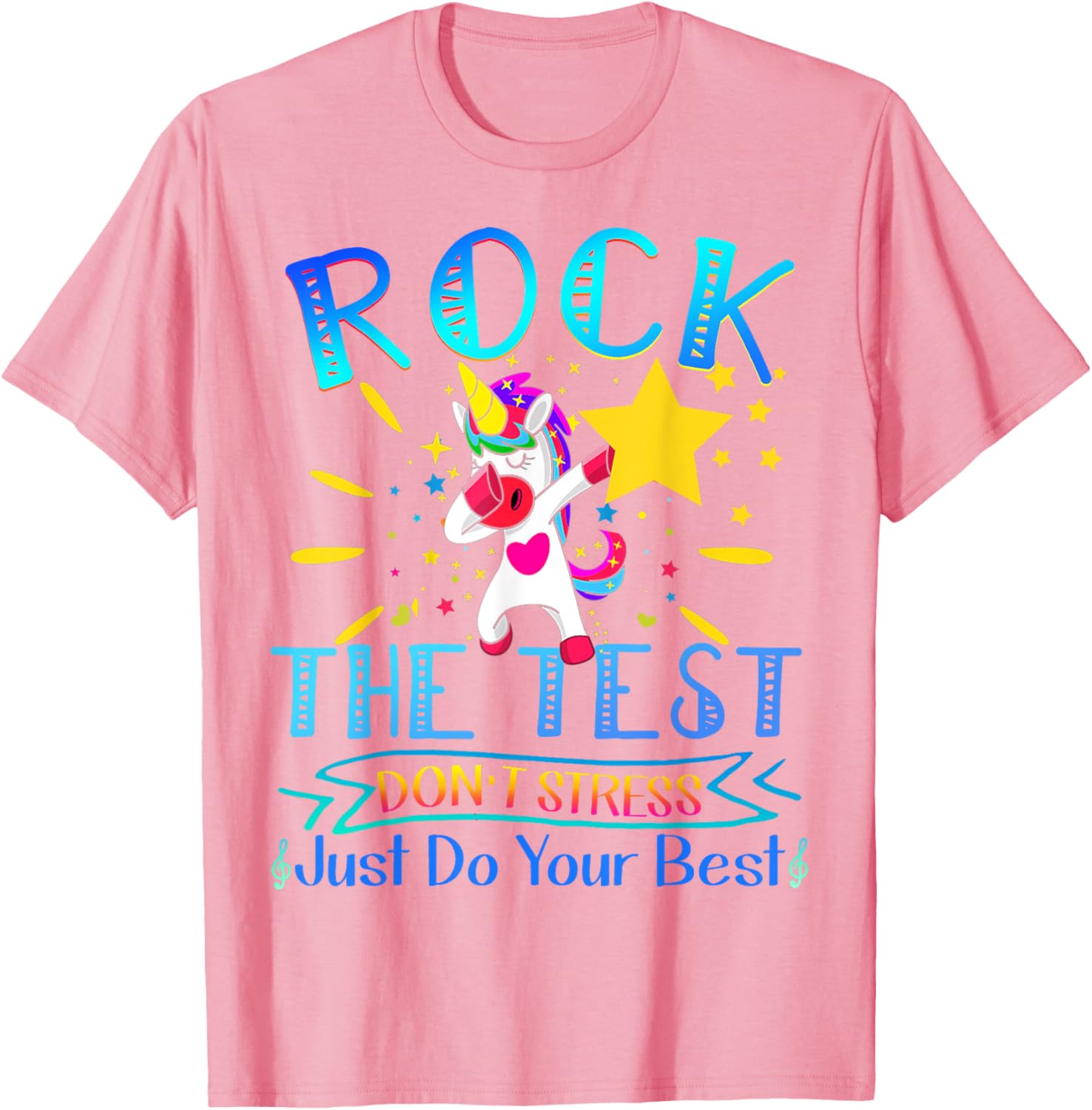 Rock The Test Teacher Test Day Testing Day Funny Teacher T-Shirt